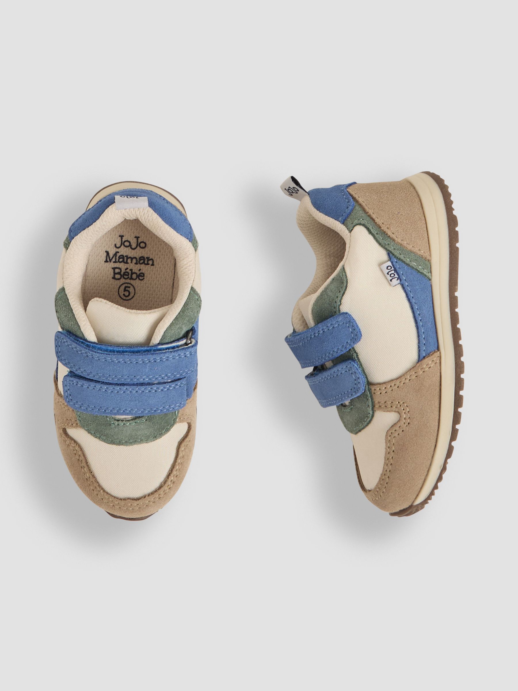 Natural Colourblock Riptape Trainer - Image 3 of 3
