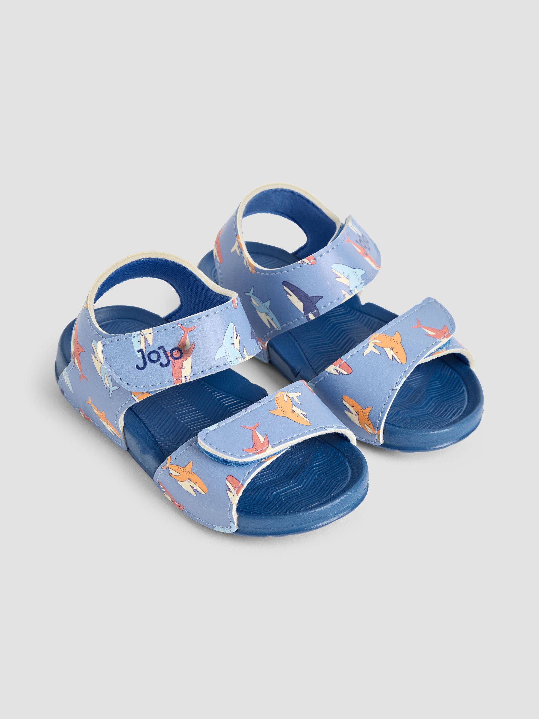 Blue Double Strap Summer Sandals - Image 1 of 4