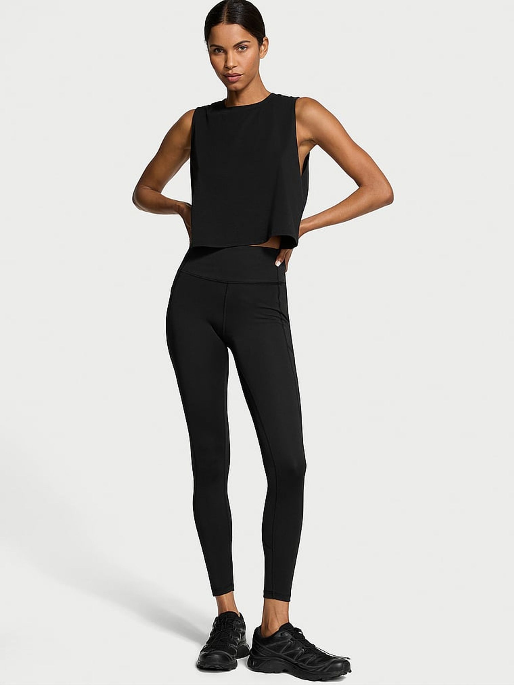 Black 7/8 Length Essential Pocket Leggings - Image 1 of 3