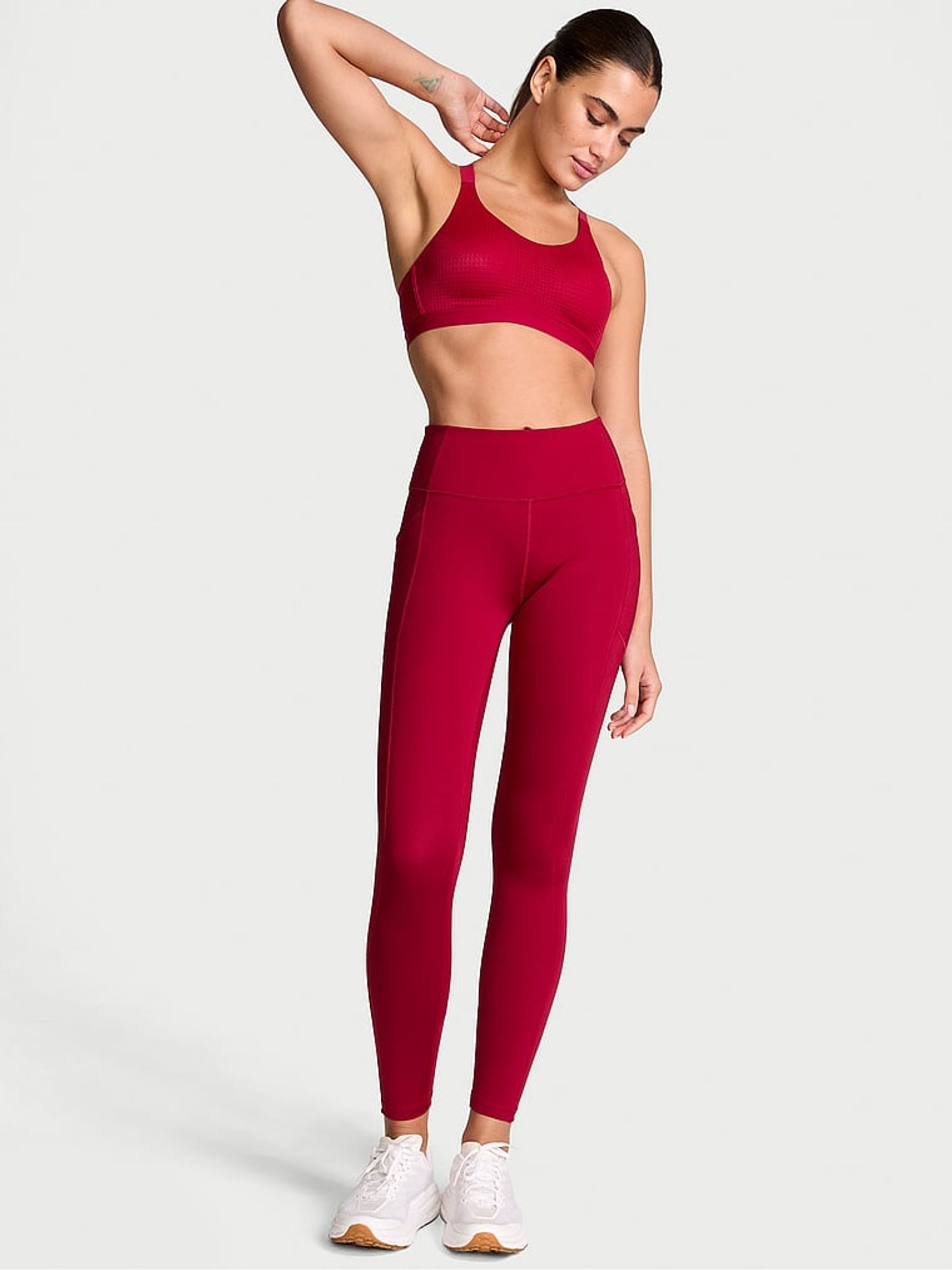 Red Lacquer 7/8 Length Essential Pocket Leggings - Image 1 of 4