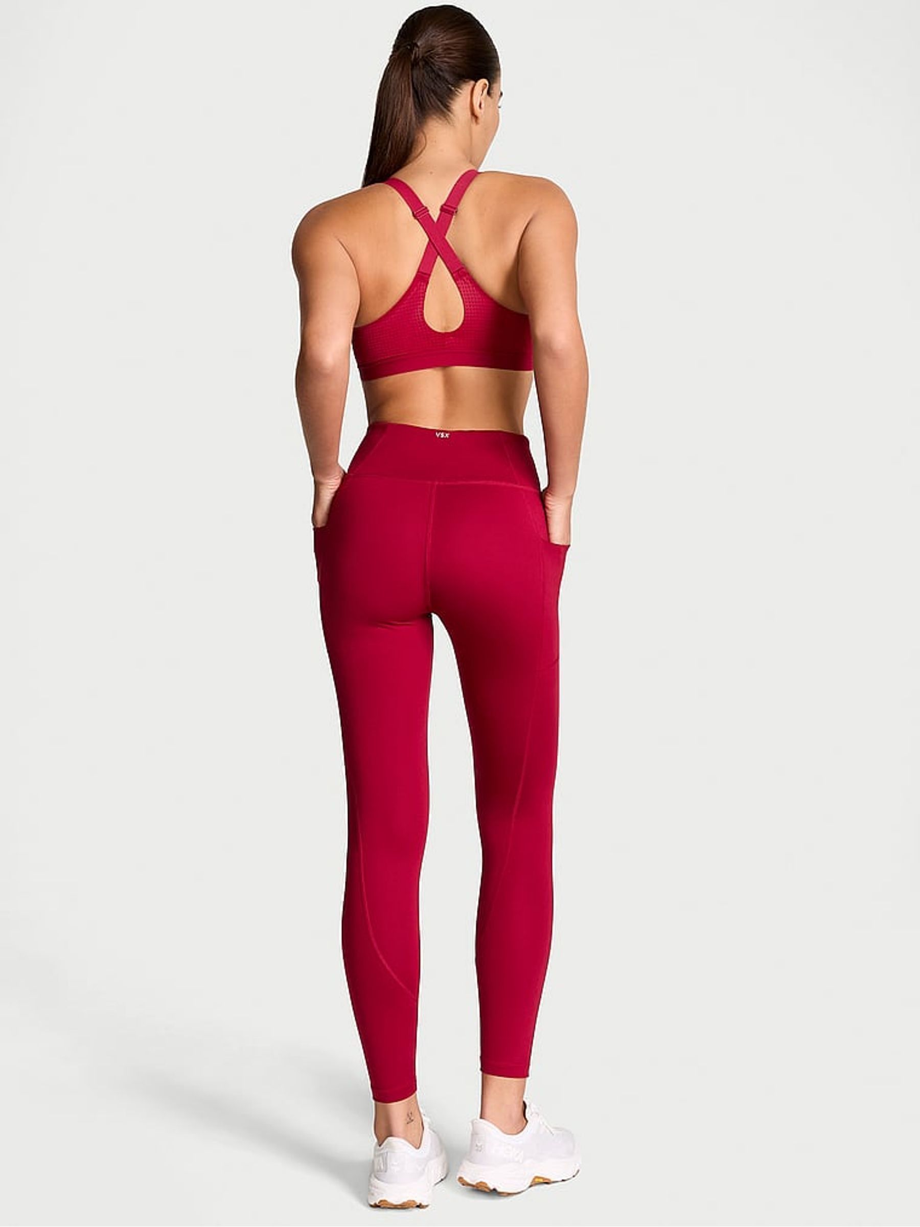 Red Lacquer 7/8 Length Essential Pocket Leggings - Image 2 of 4