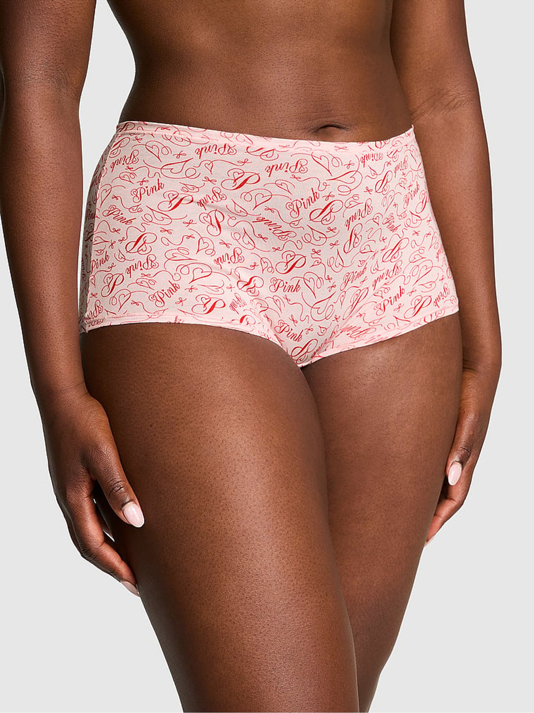 Angel Pink Cotton Boyshort Knickers - Image 1 of 3
