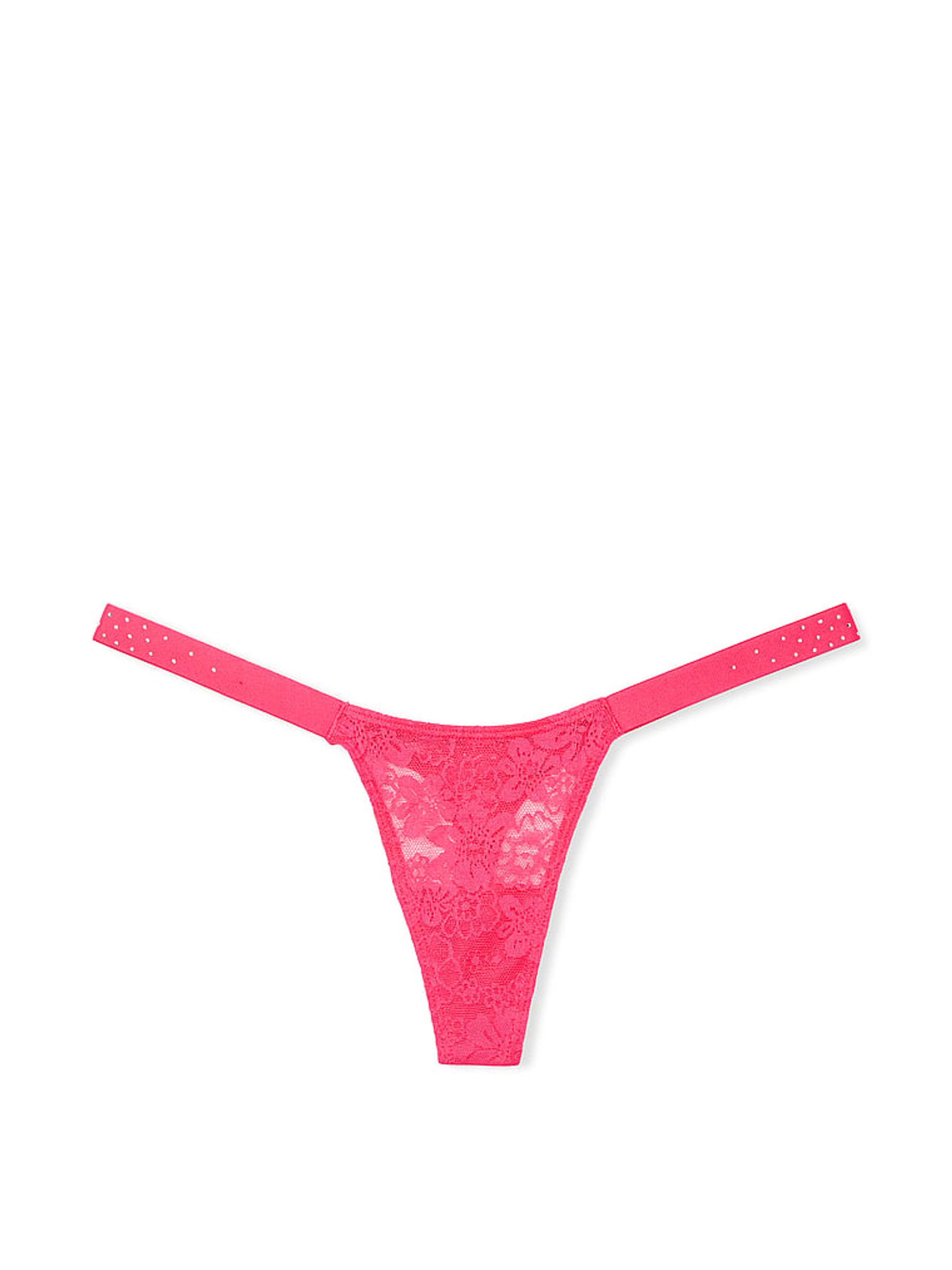 Double Bubble Pink Mini Scoop Thong Lace Logo Scoop Knickers - Image 3 of 3
