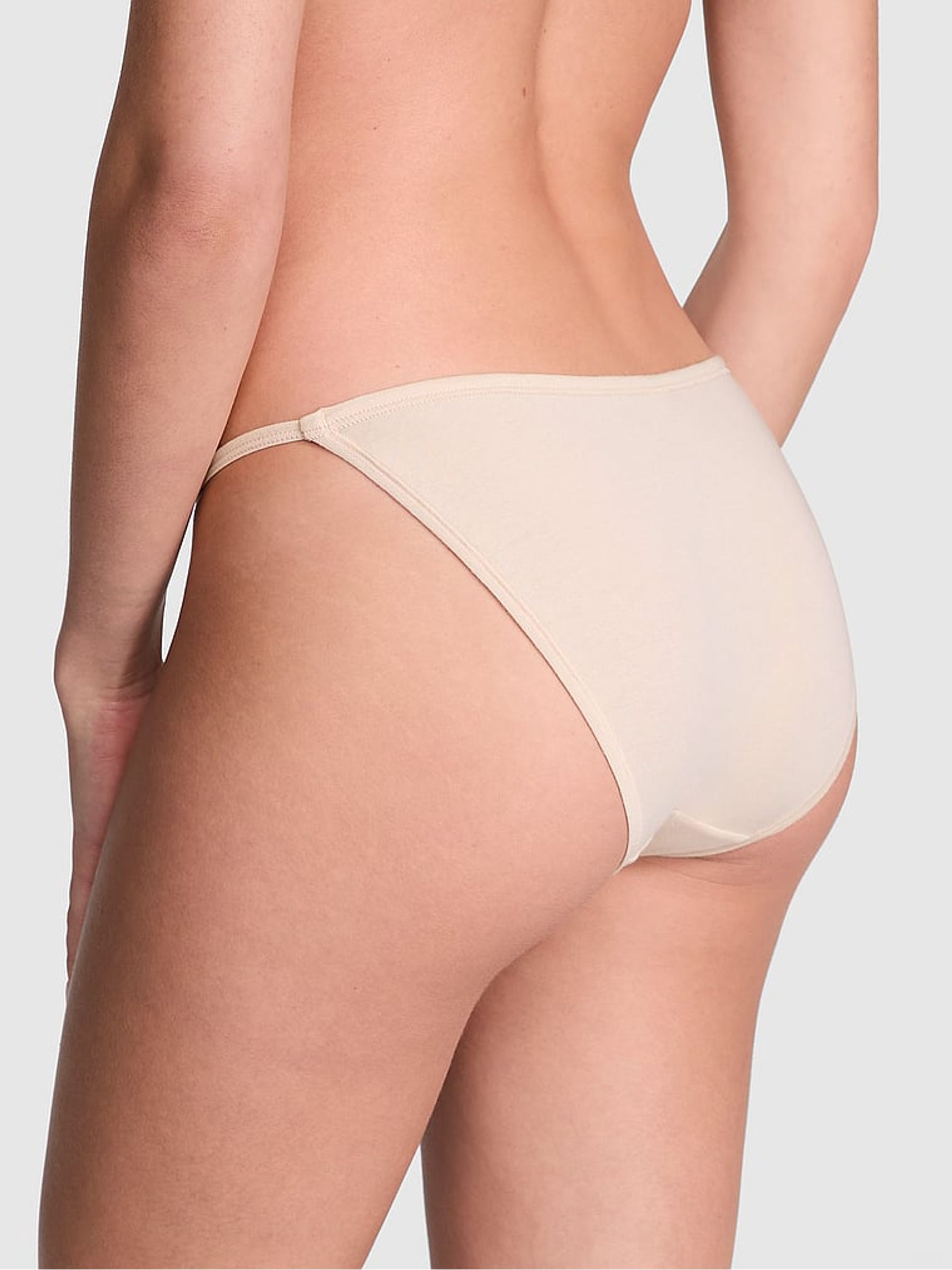 Marzipan Nude Cotton String Bikini Knickers - Image 2 of 3