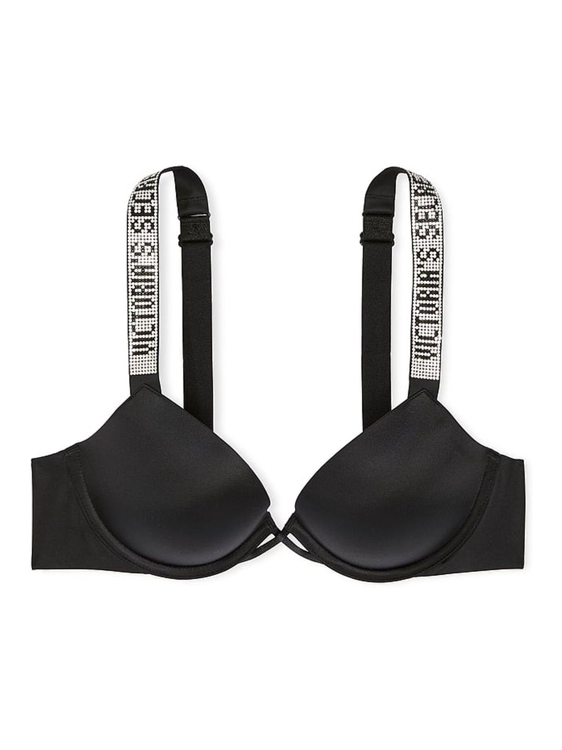 Black Push Up Shine Strap Bra - Image 3 of 3