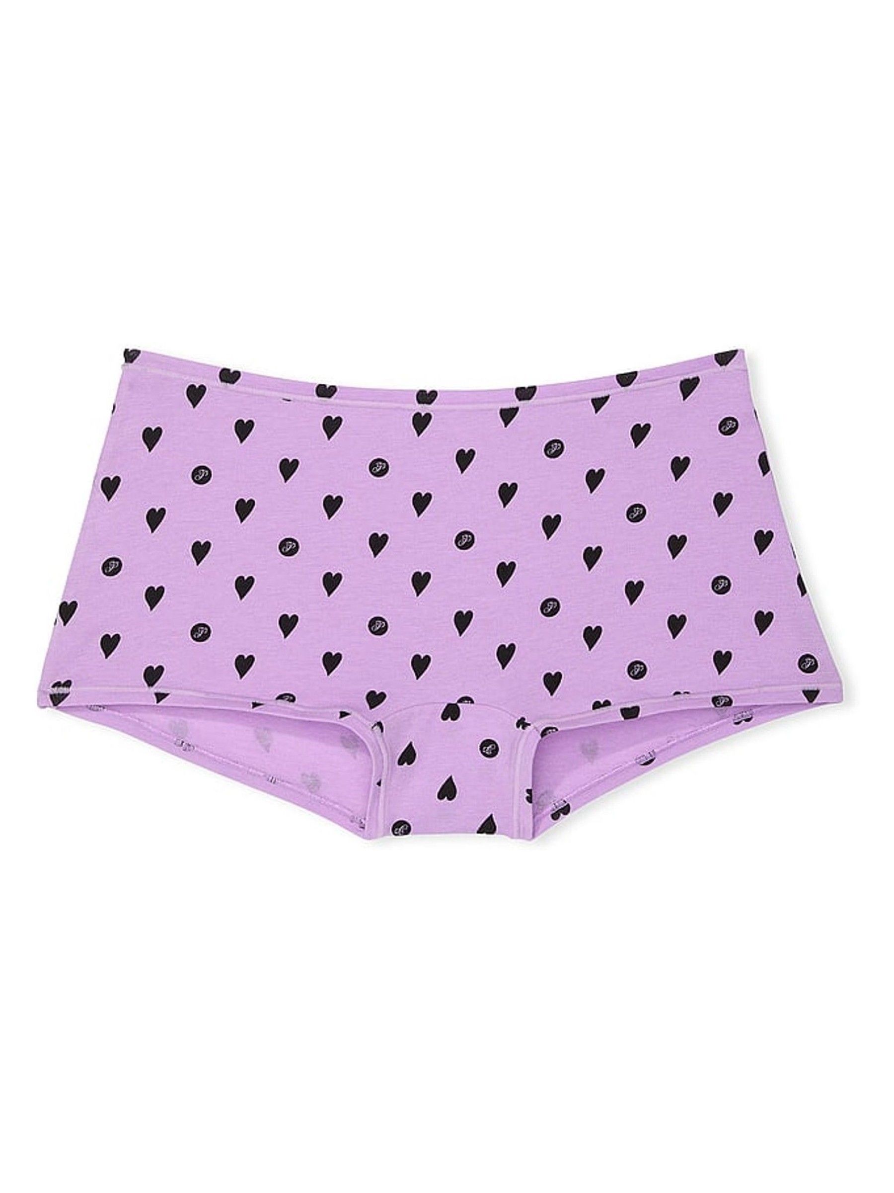 Purple Petal Heart Cotton Boyshort Knickers - Image 3 of 3