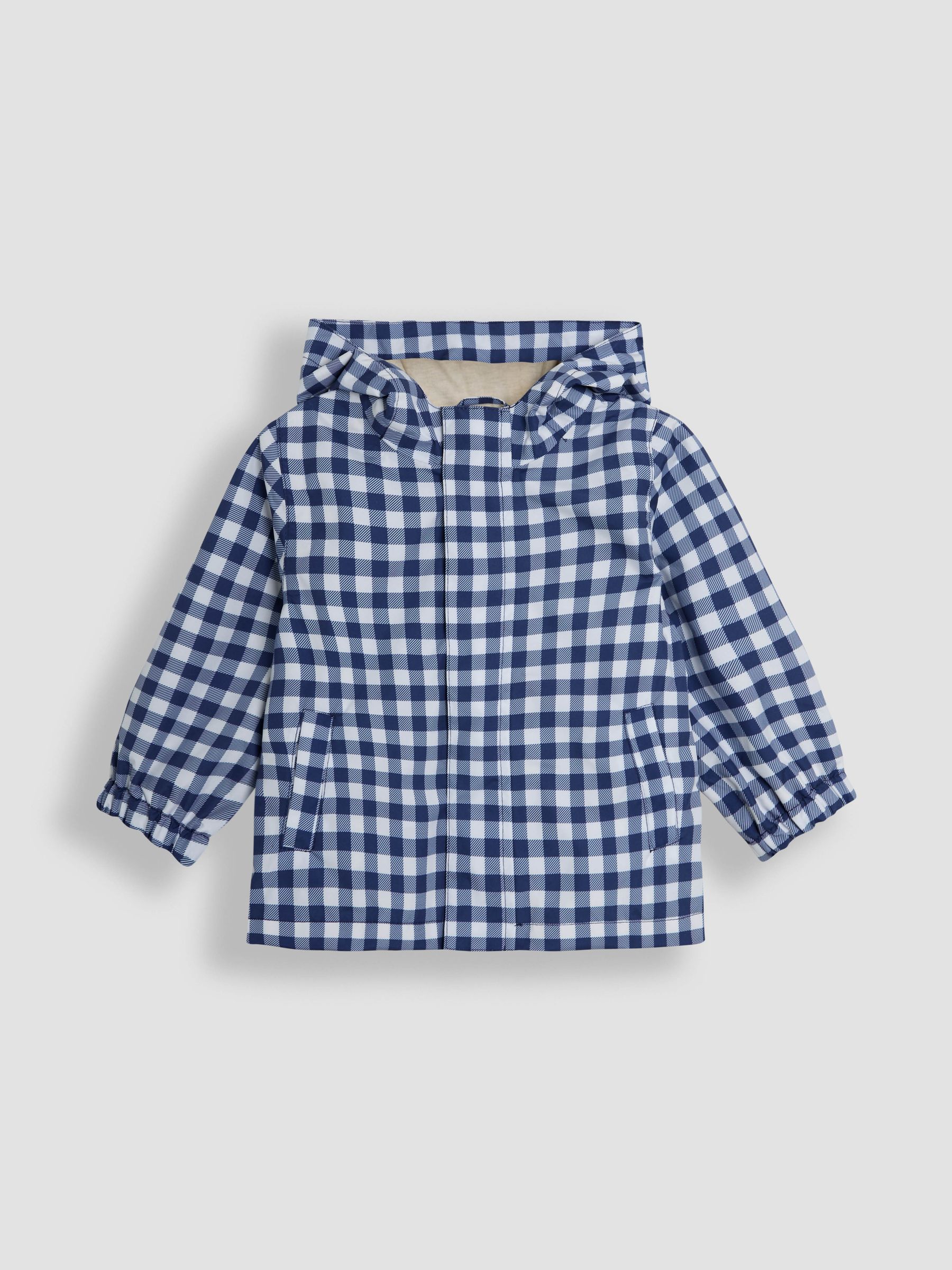 Navy Gingham Hooded Jacket | JoJo Maman Bébé USA