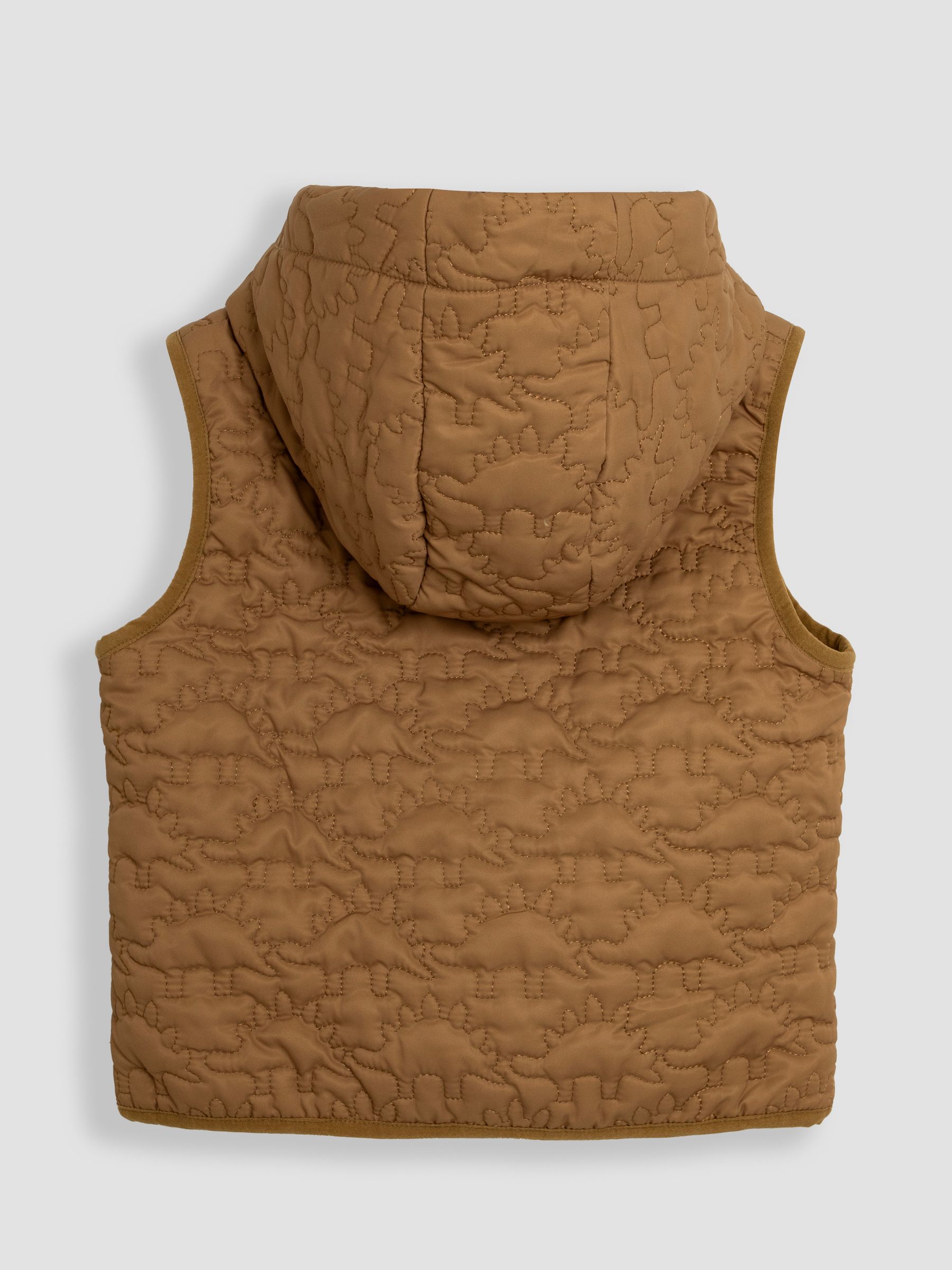 Brown Dinosaur Quilted Puffer Gilet - Image 2 of 3