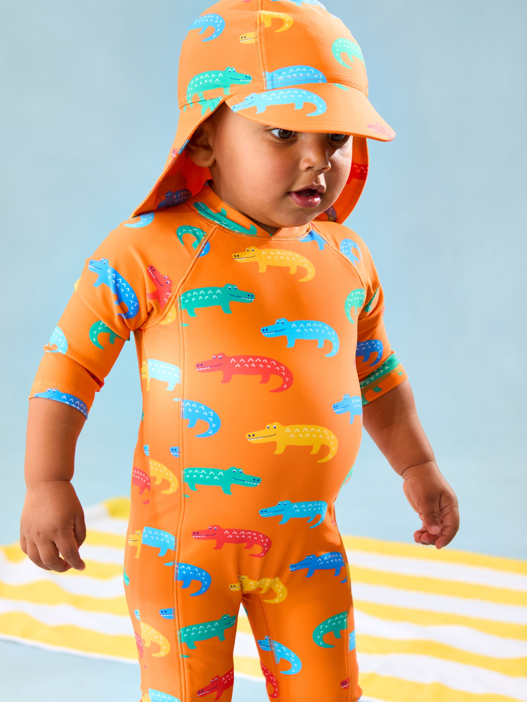 Orange Crocodile UV Sun Protection Swim Hat - Image 4 of 8