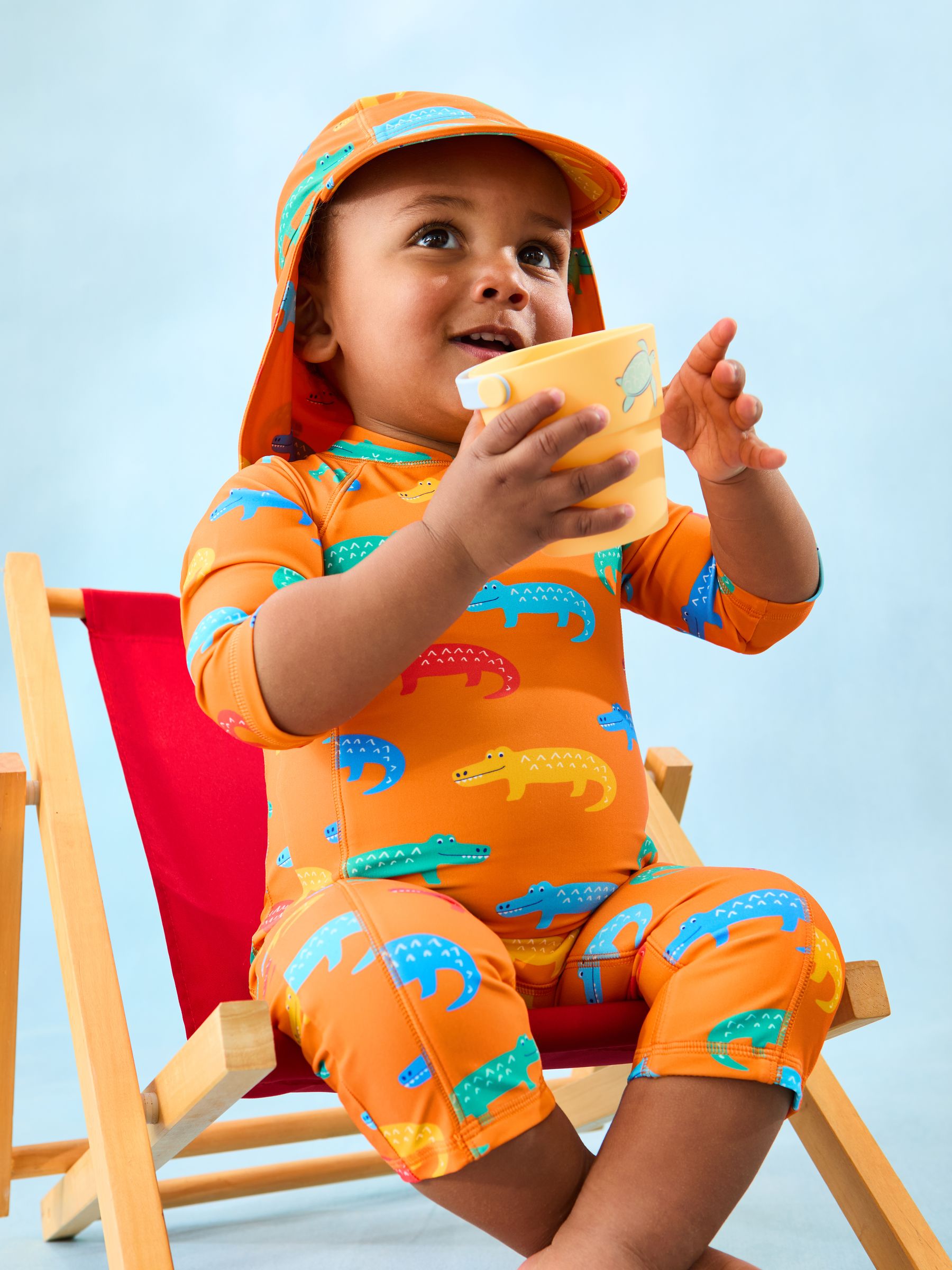 Orange Crocodile UV Sun Protection Swim Hat - Image 5 of 8