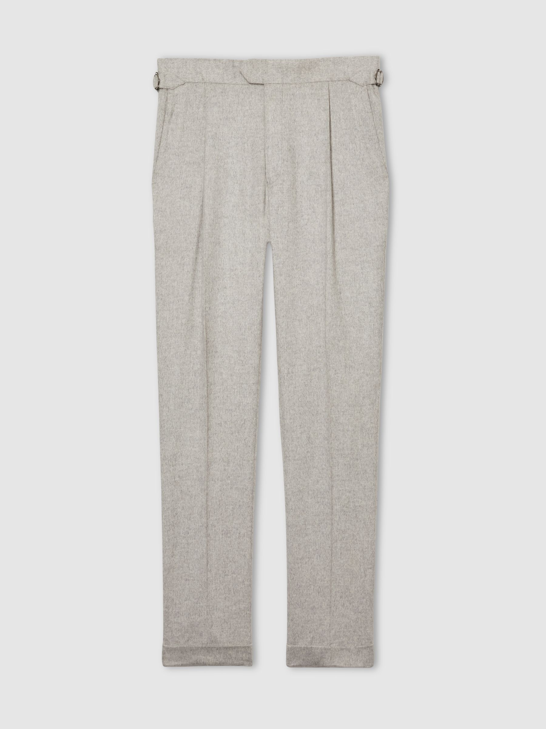 Atelier Tapered Wool Suit Trousers in Grey Melange - Image 2 of 7