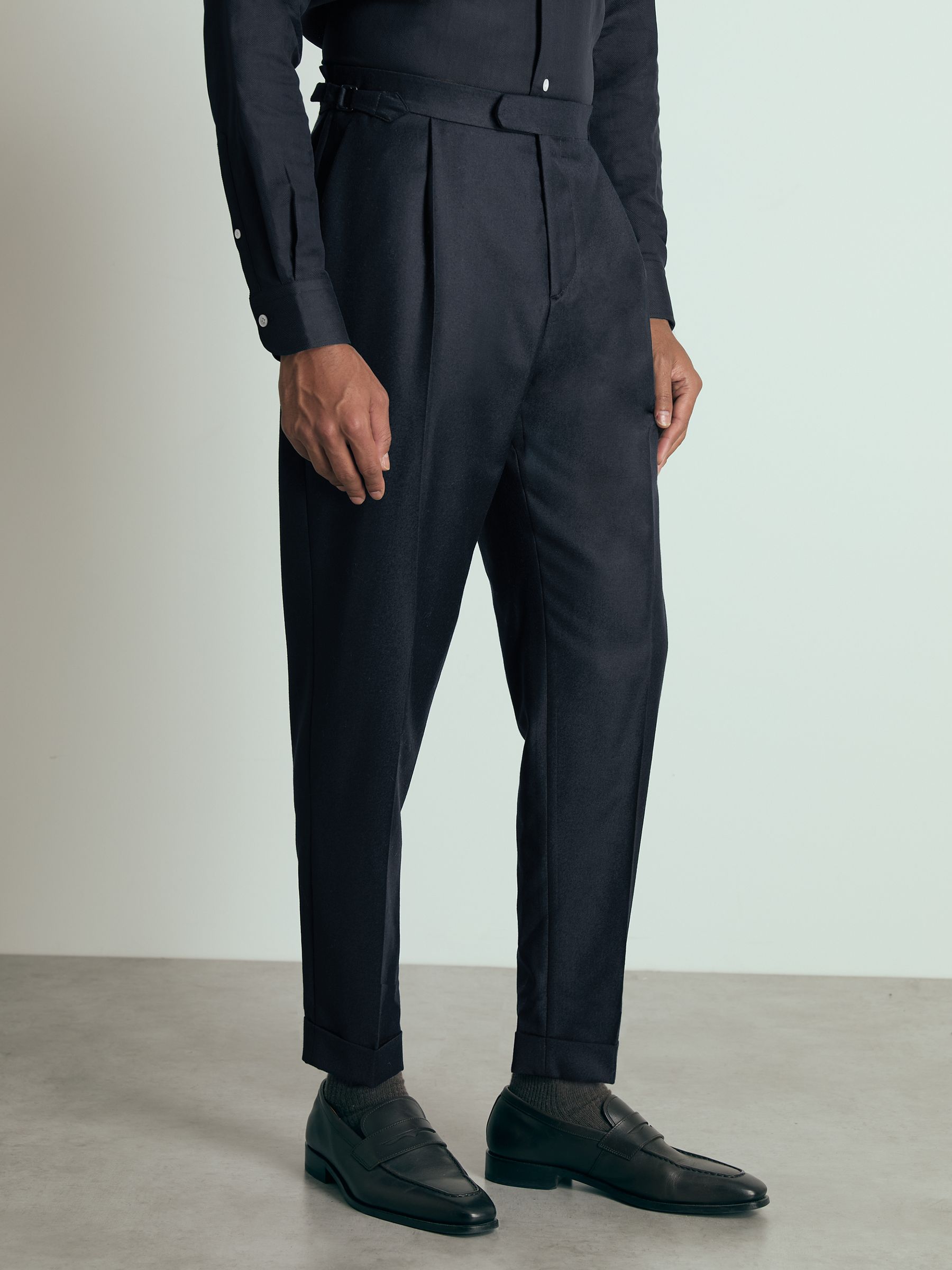 Atelier Tapered Wool Suit Trousers in Navy - Image 3 of 6