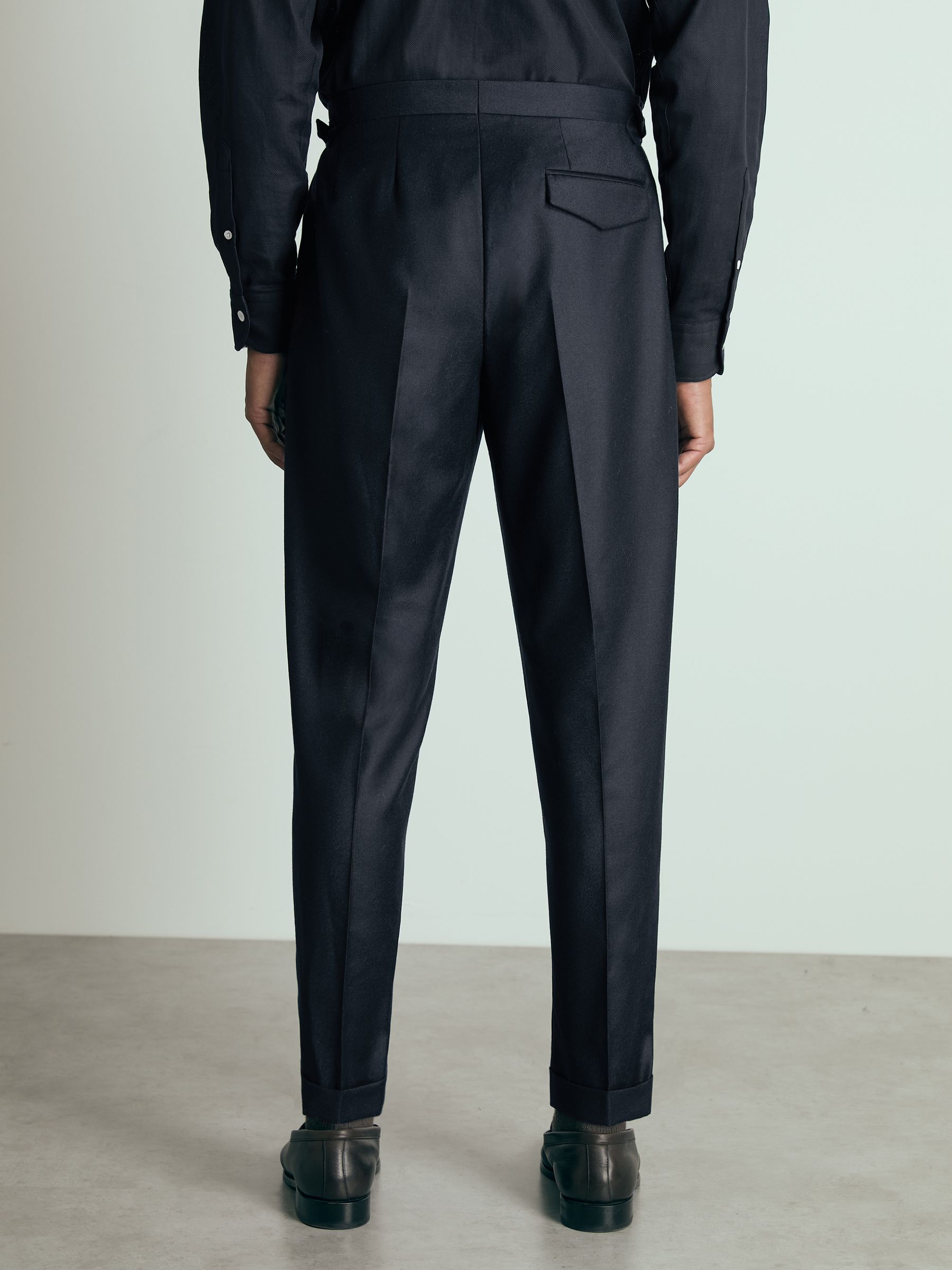Atelier Tapered Wool Suit Trousers in Navy - Image 5 of 6