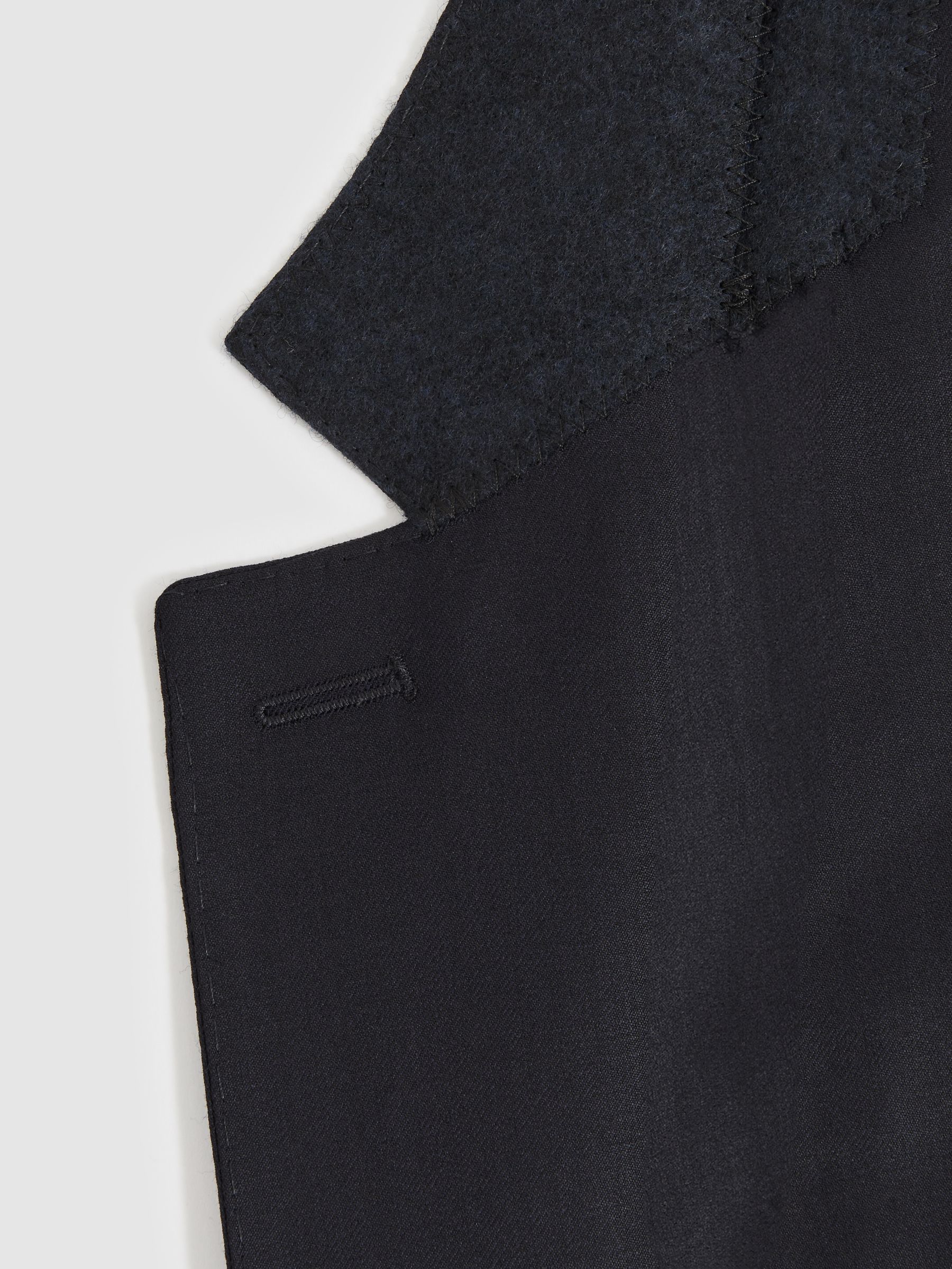 Single Breasted Wool Suit Jacket Slim-Fit in Navy - image 4