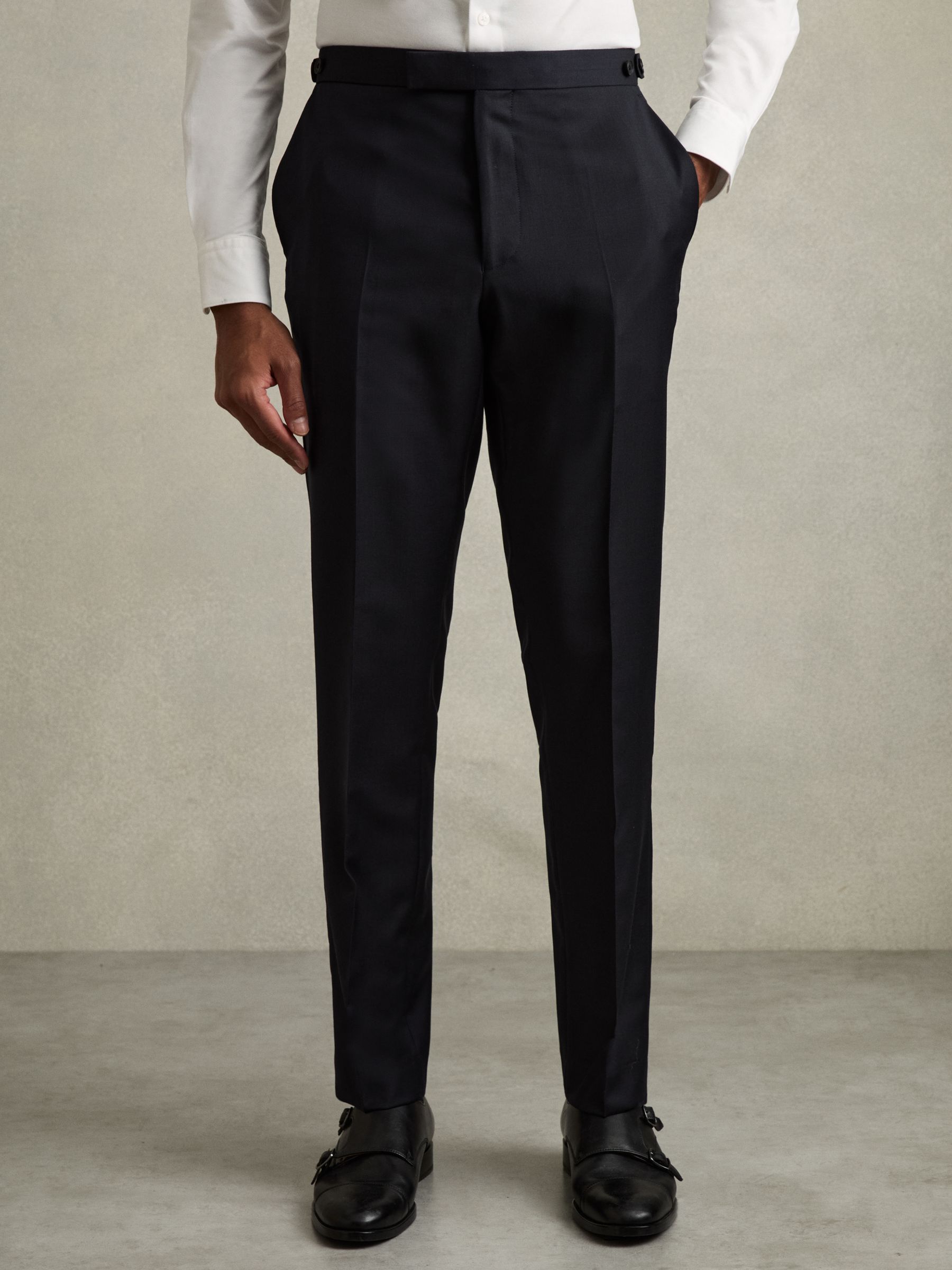 Slim-Fit Wool Suit Trousers in Navy - image 3