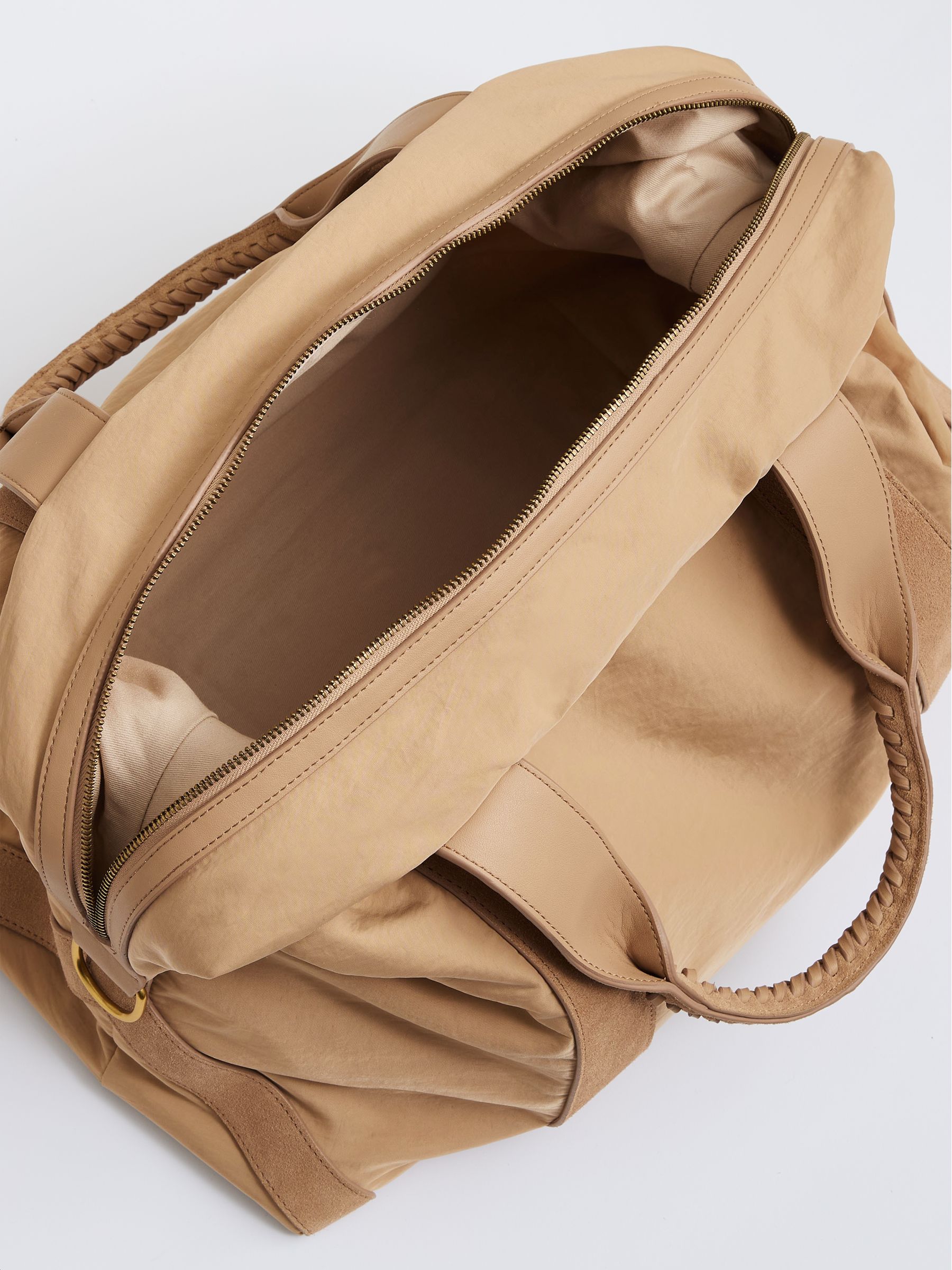 Braided-Handle Soft Weekend Bag in Blush - Image 3 of 5