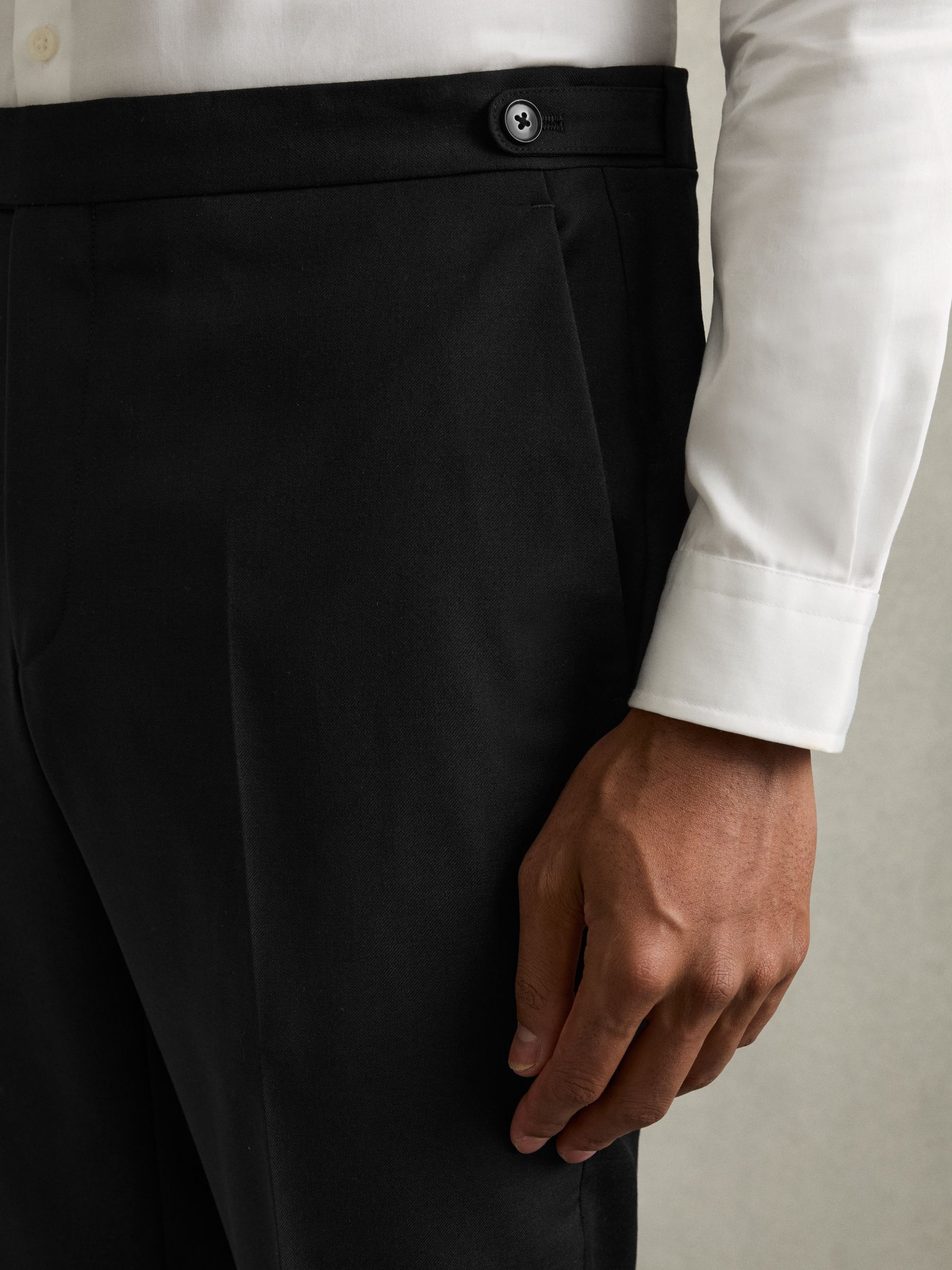 Slim-Fit Wool Suit Trousers in Black - Image 5 of 7
