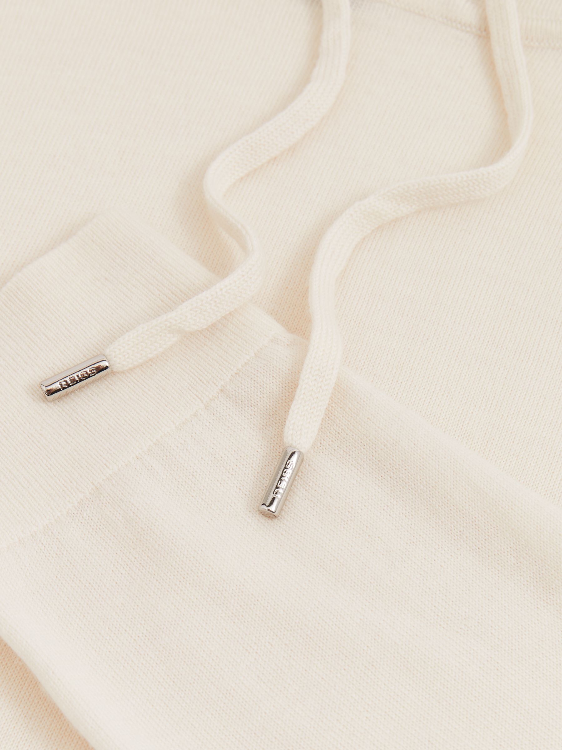 Merino Wool Drawstring Hoodie in Snow White - Image 6 of 6