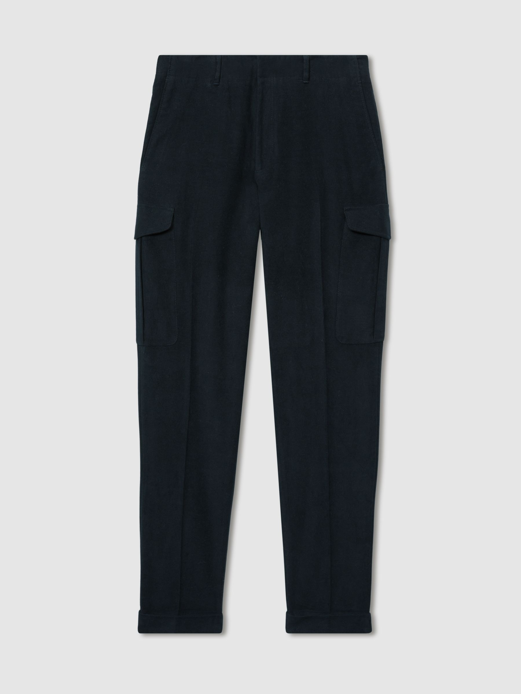 Atelier Cotton-Moleskin Cargo Trousers in Navy