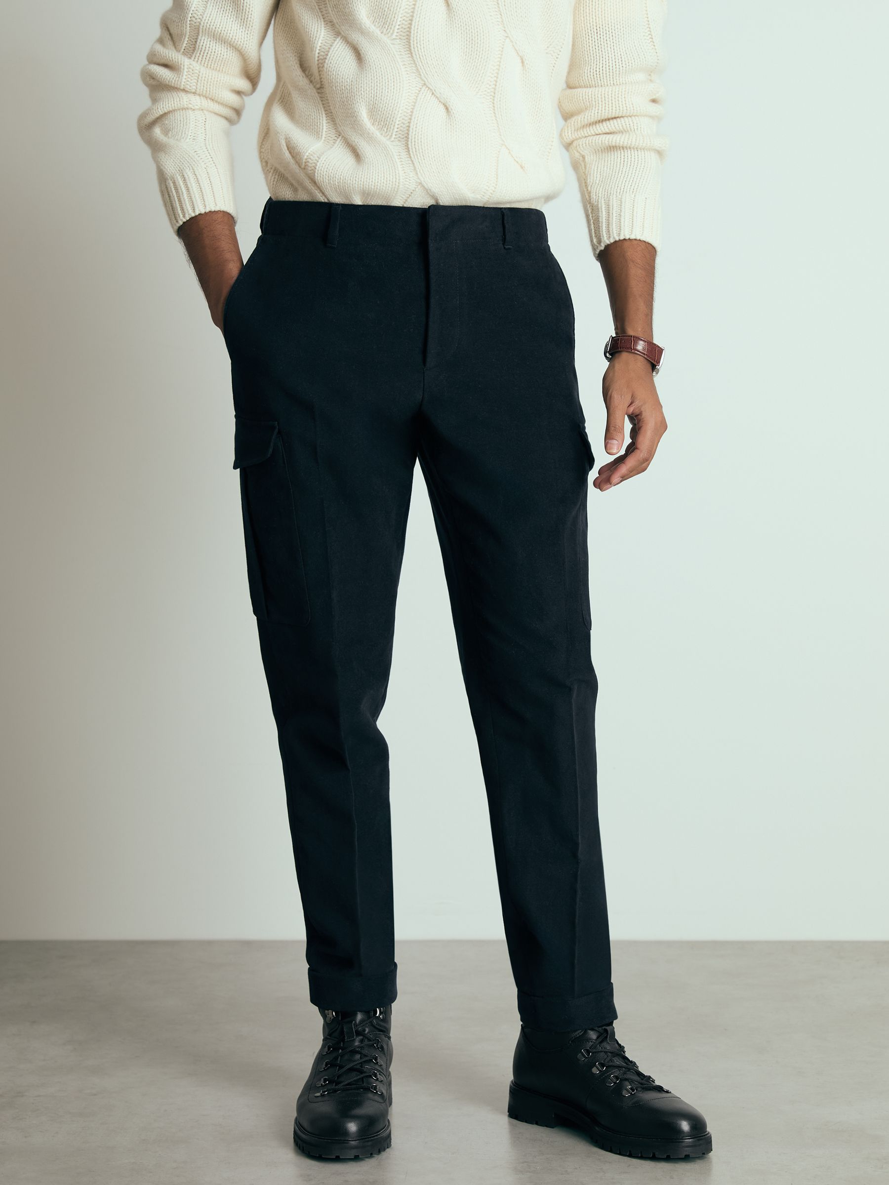 Atelier Cotton-Moleskin Cargo Trousers in Navy - image 3