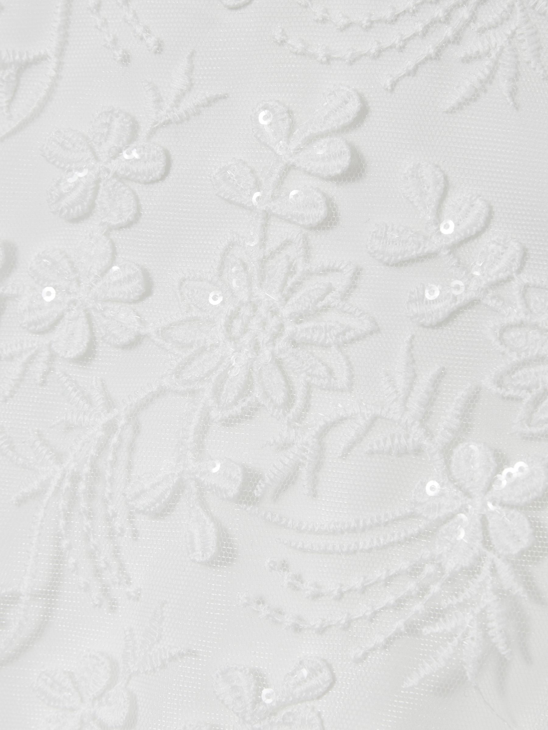 9-13 yrs Tulle Floral-Embroidered Bridesmaid Dress in Ivory - Image 4 of 4