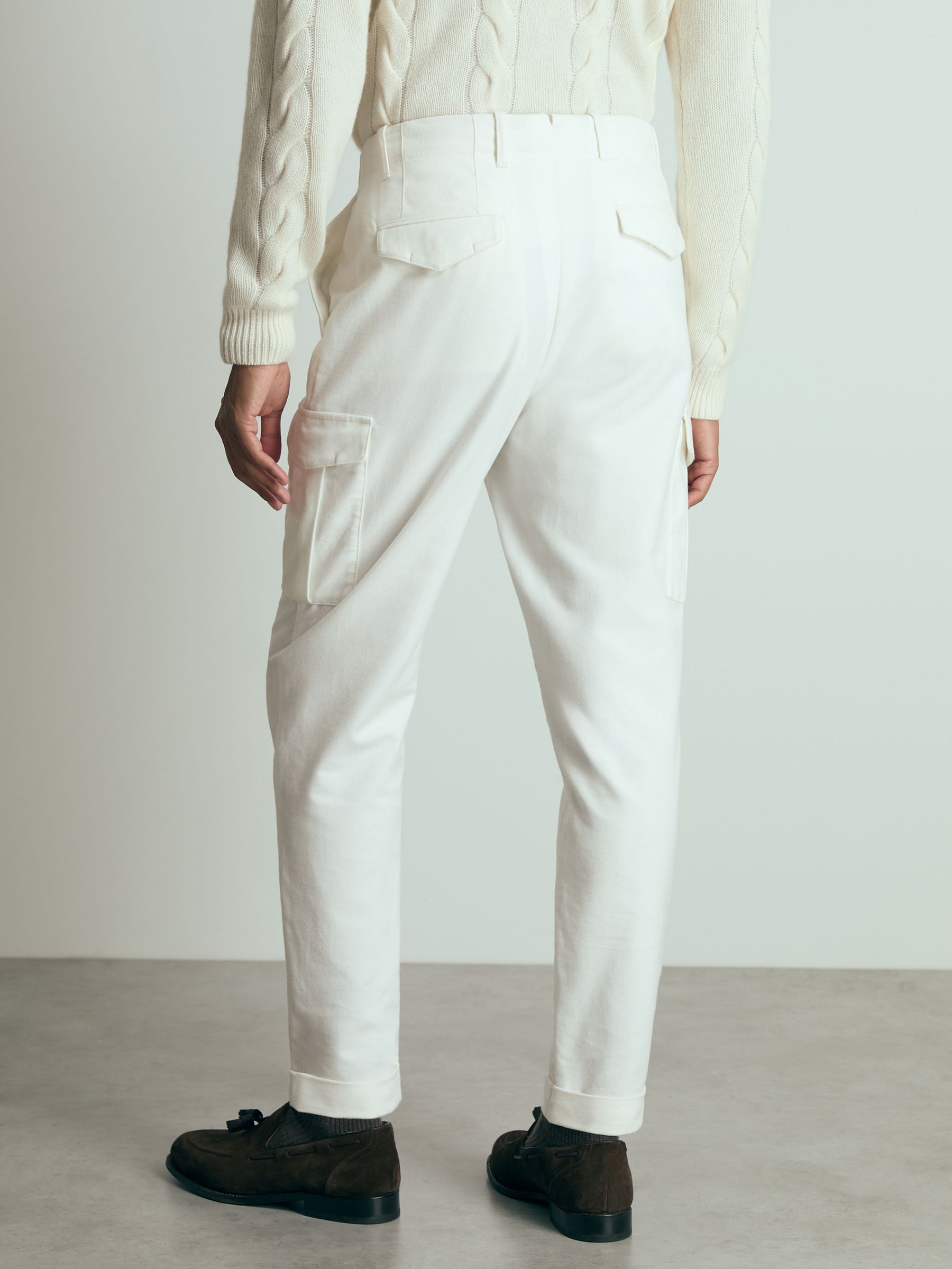 Atelier Cotton-Moleskin Cargo Trousers in White - Image 5 of 6