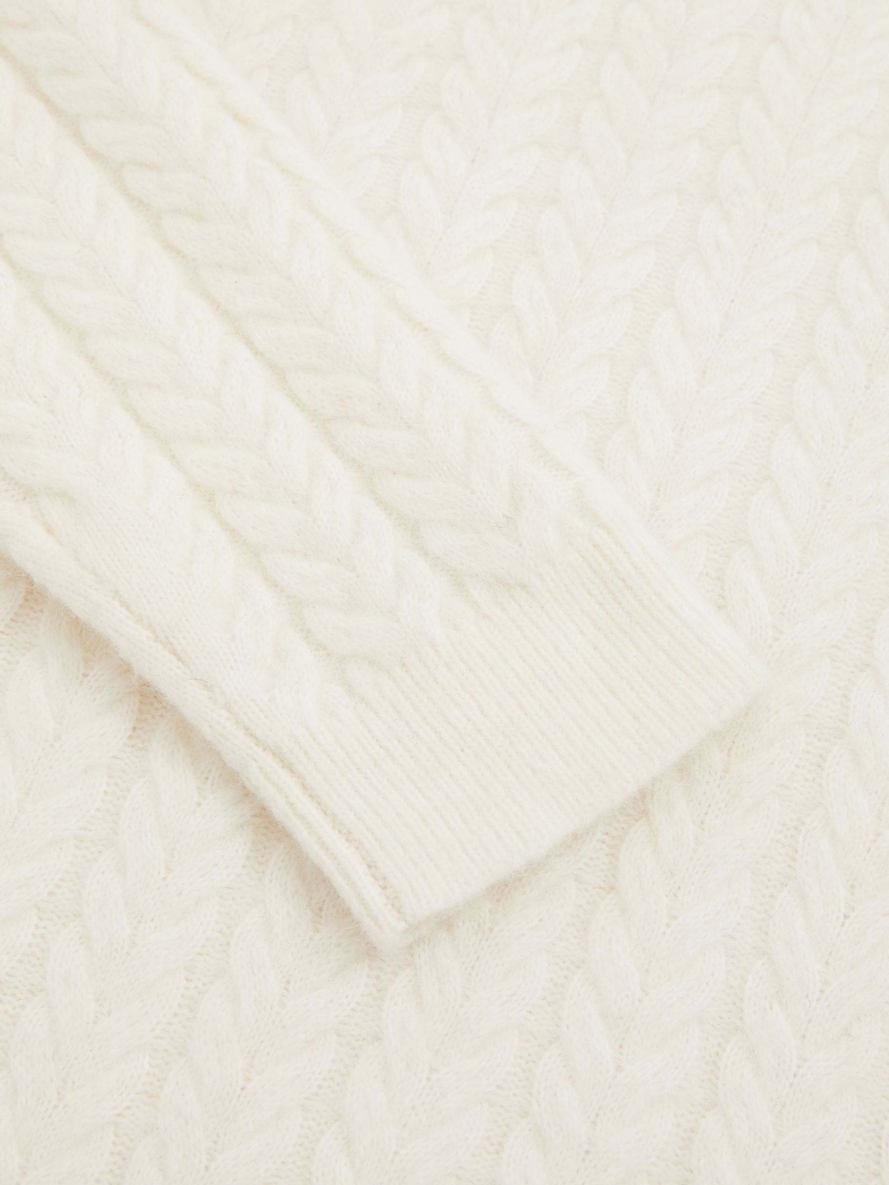 Cabled Jumper with Wool and Alpaca in White - Image 6 of 6