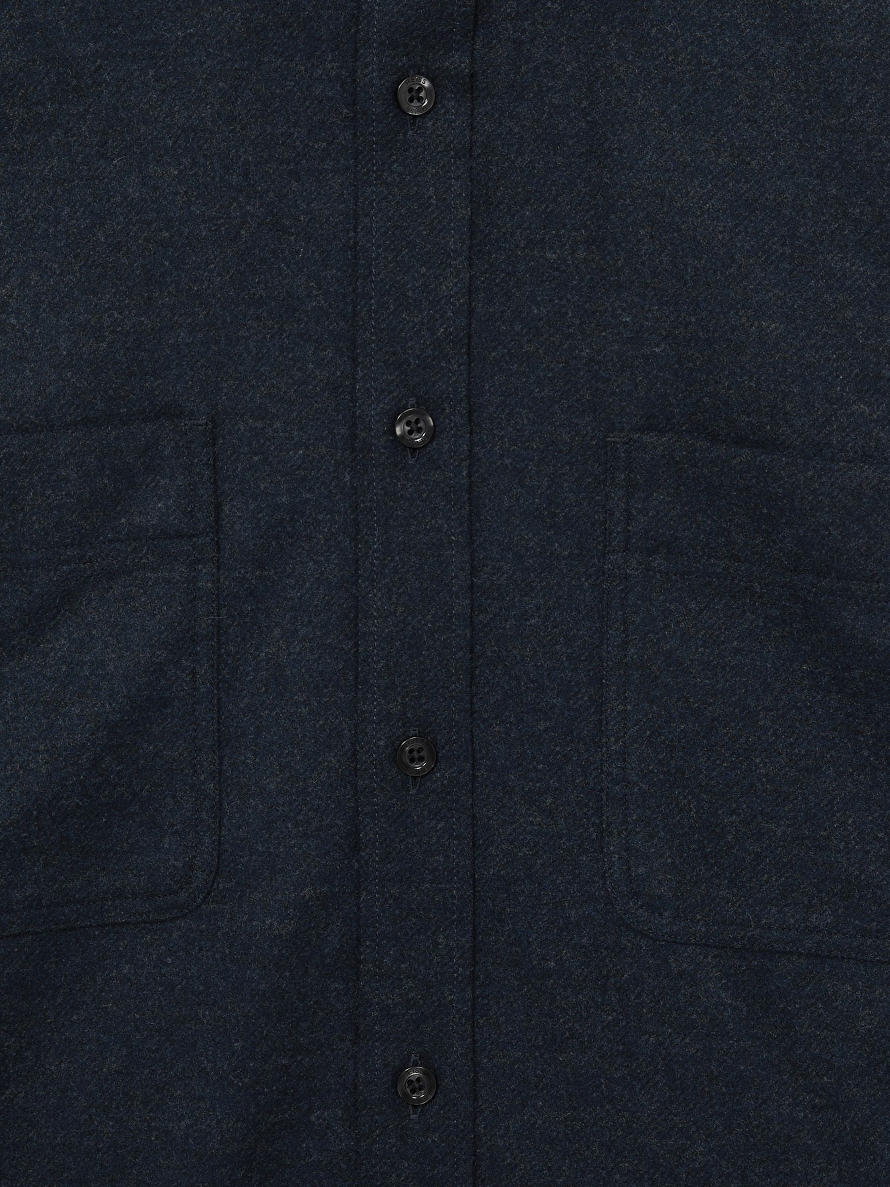 Twin-Pocket Button-Through Overshirt in Navy - Image 6 of 6
