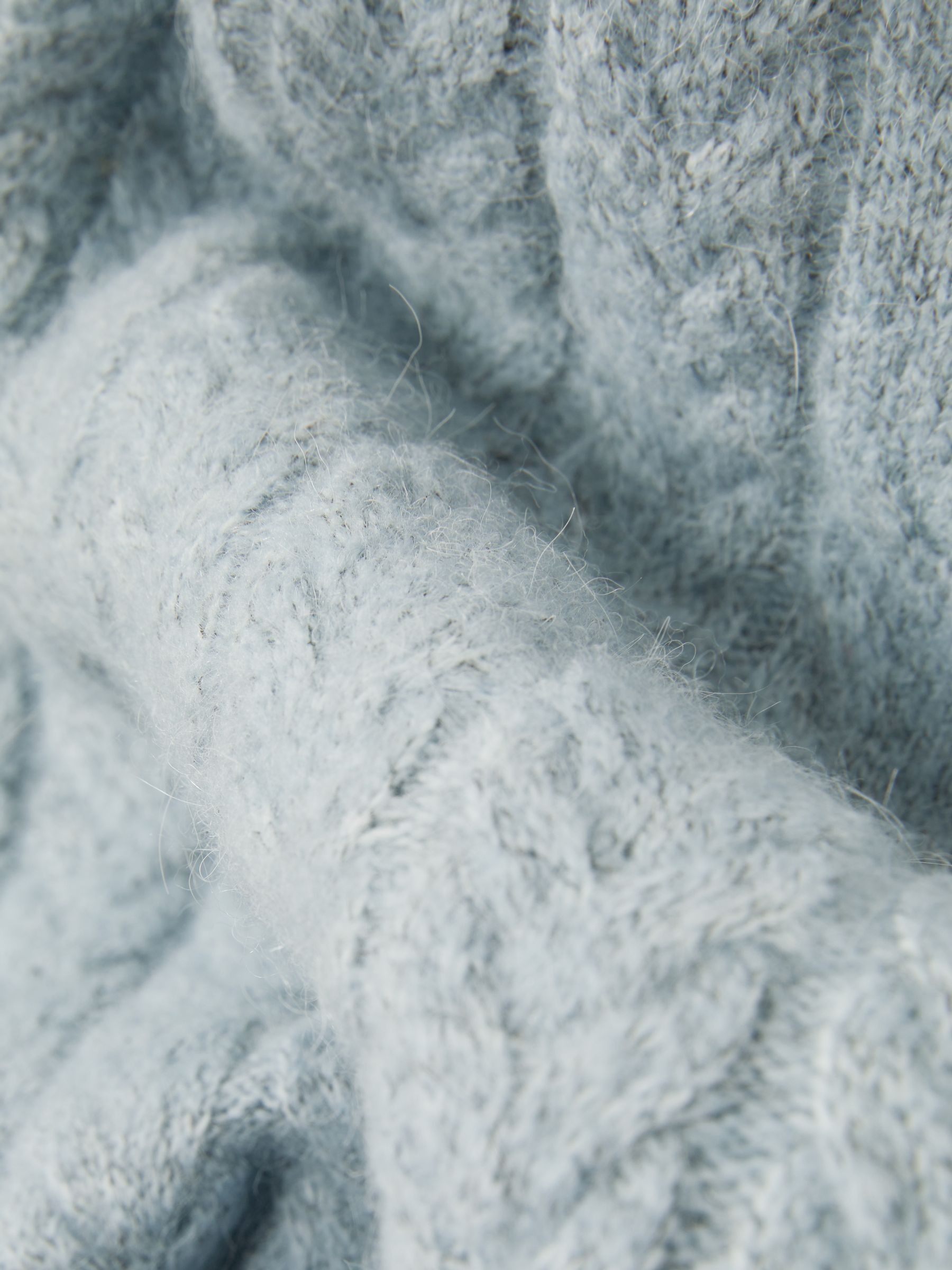 Cabled Jumper with Wool and Alpaca in Soft Blue - Image 6 of 6