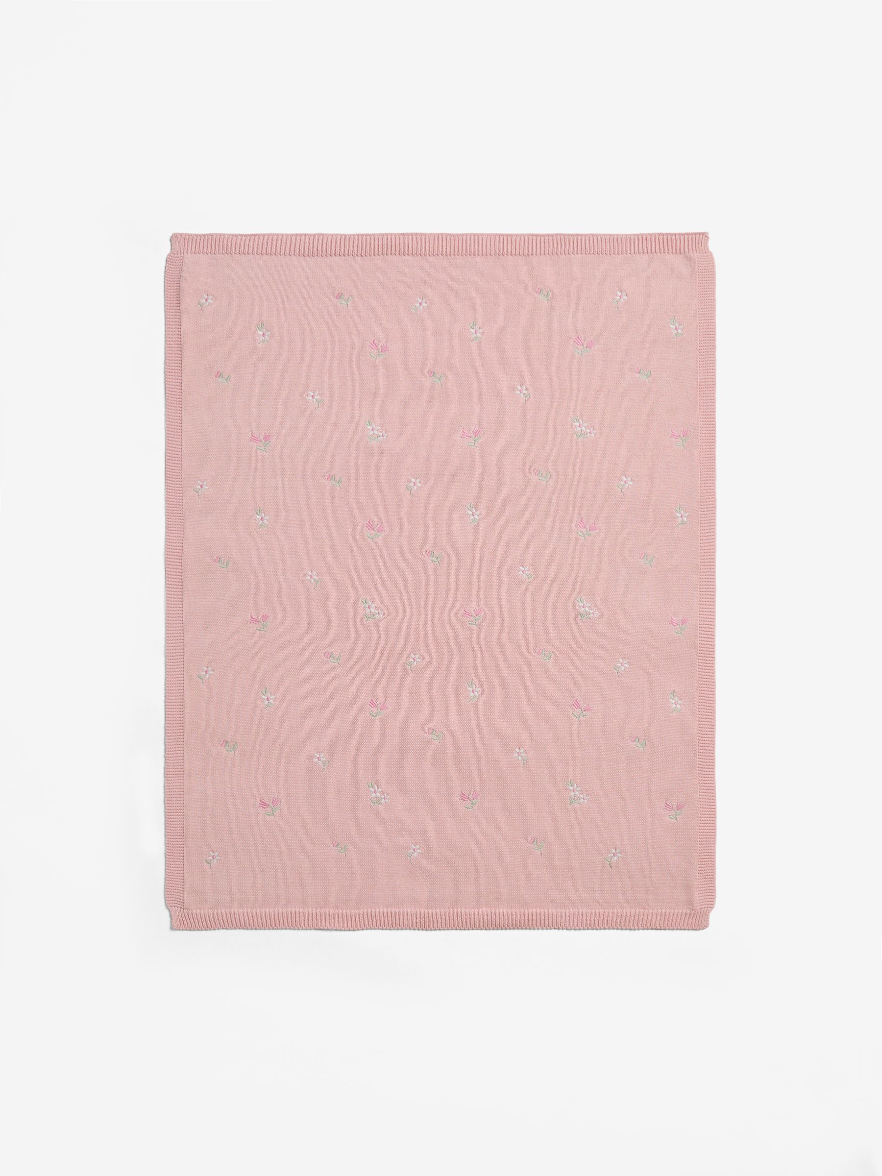 Pink Embroidered Flower Baby Blanket - Image 4 of 5