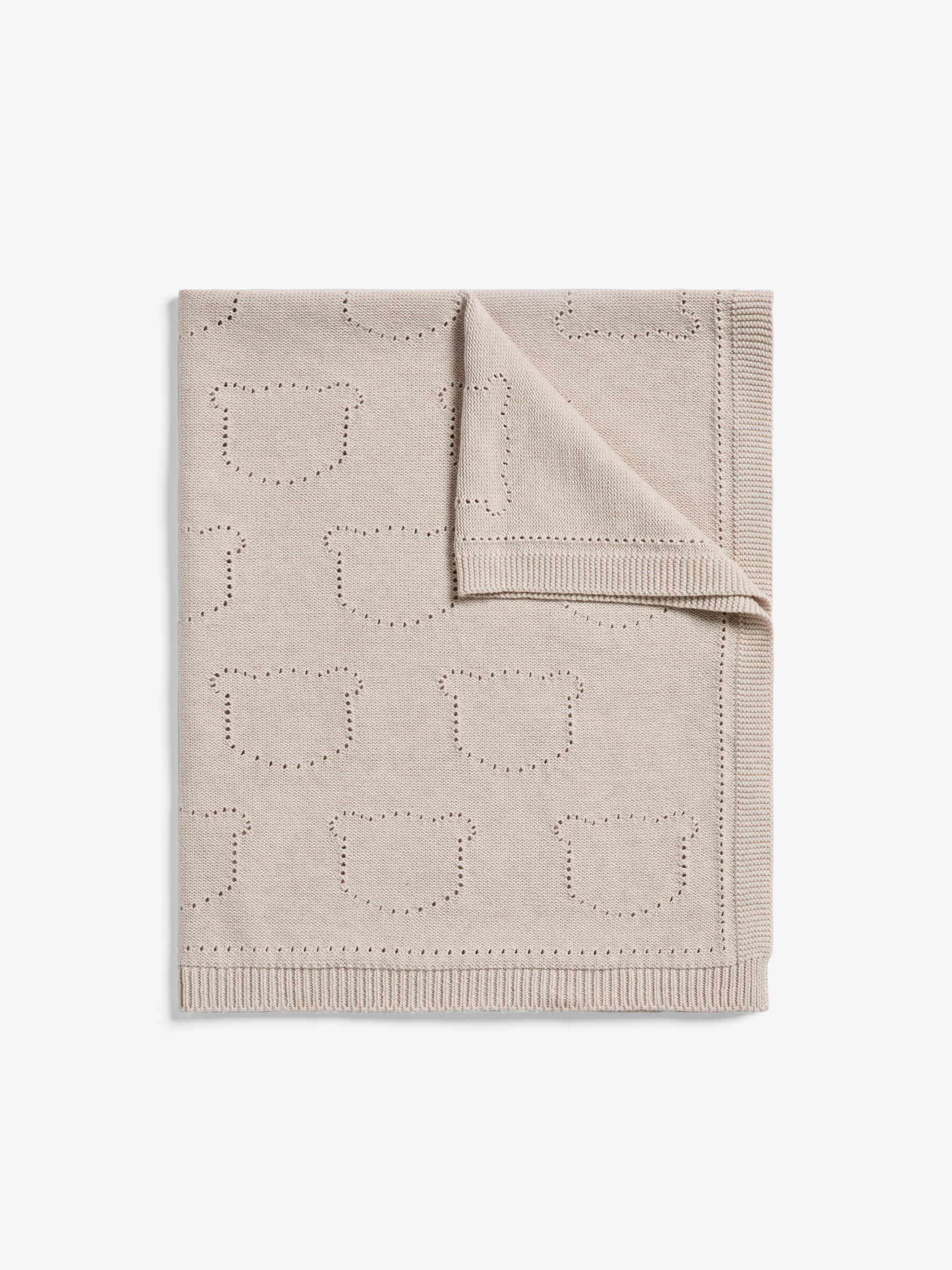 Natural Bear Pointelle Baby Blanket - Image 3 of 4