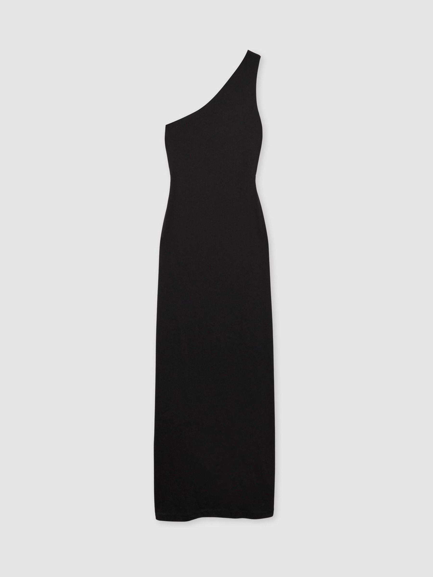 One-Shoulder Jersey Maxi Dress in Black - Image 2 of 6