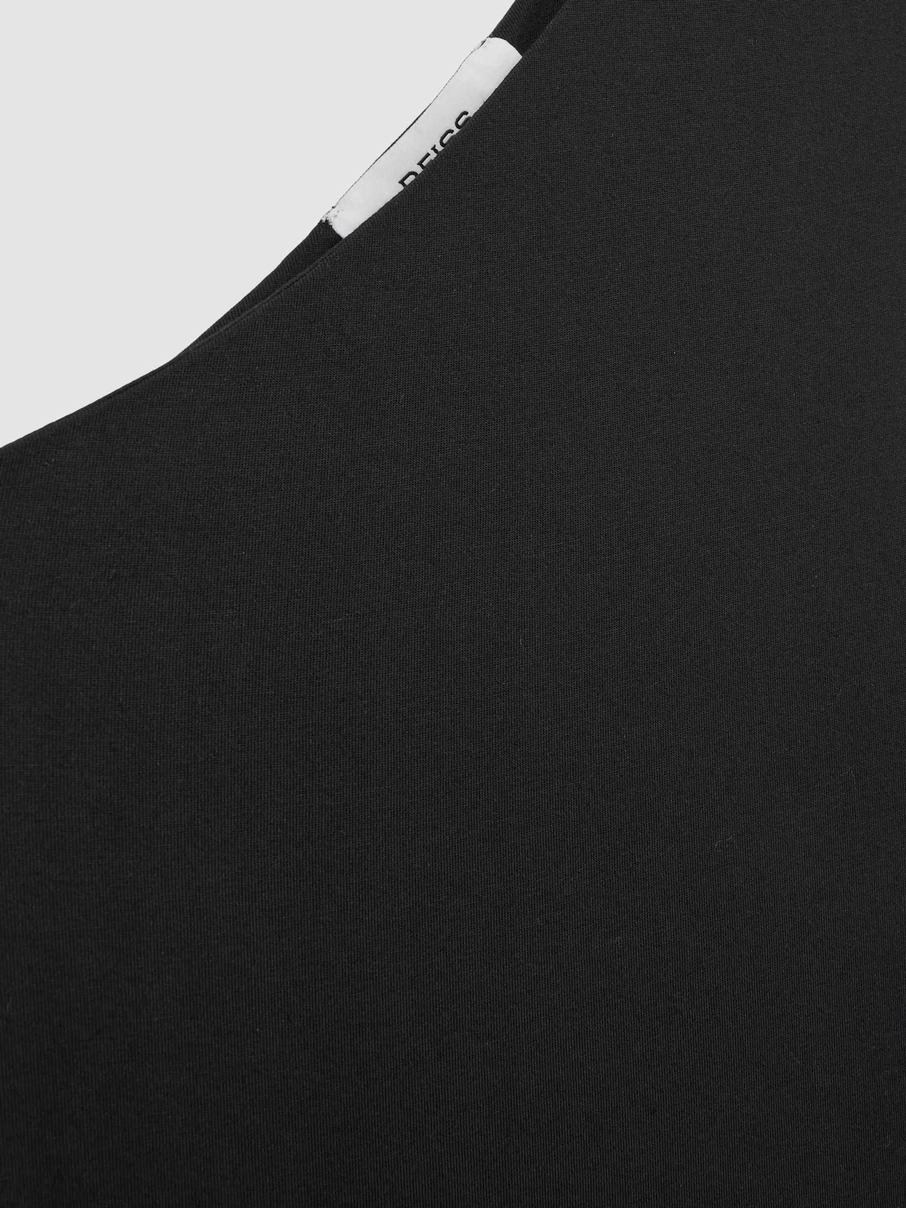One-Shoulder Jersey Maxi Dress in Black - Image 6 of 6