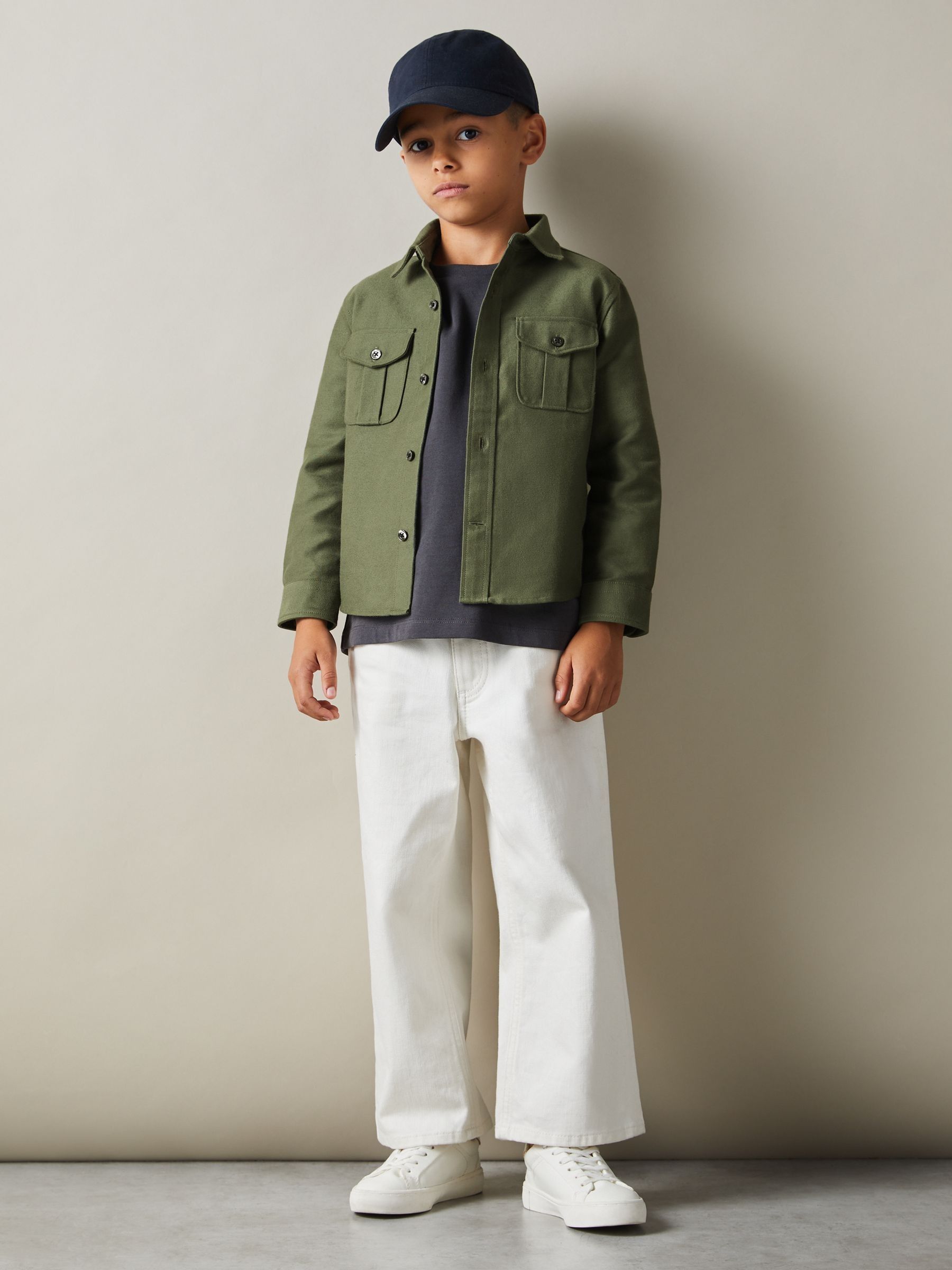 Brushed Cotton Shirt in Green - Image 2 of 4