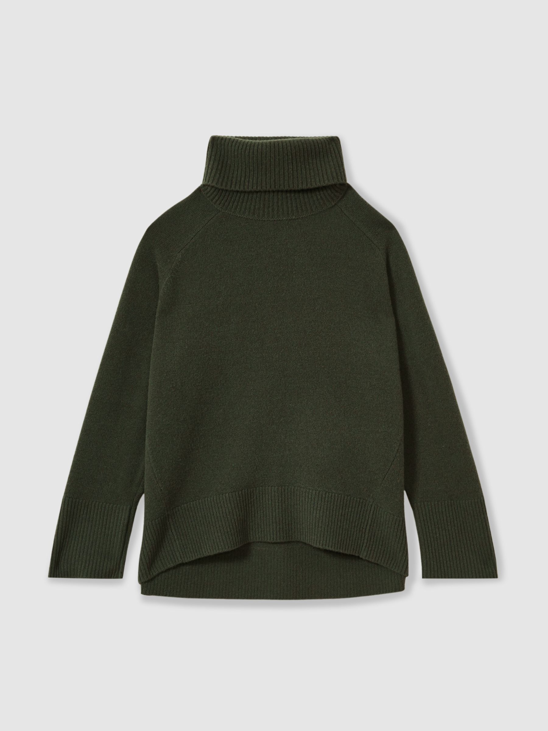 Wool Cashmere Roll Neck Jumper in Khaki - Image 2 of 7