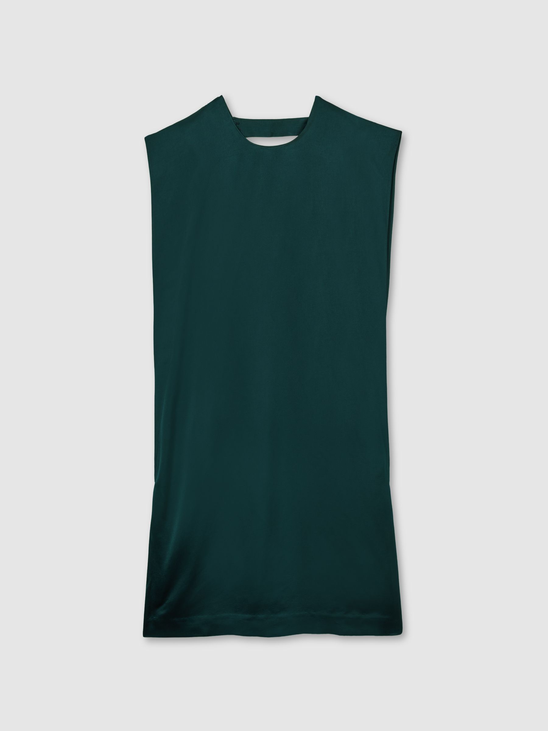 Satin Sleeveless Tunic Dress in Teal - Image 2 of 6