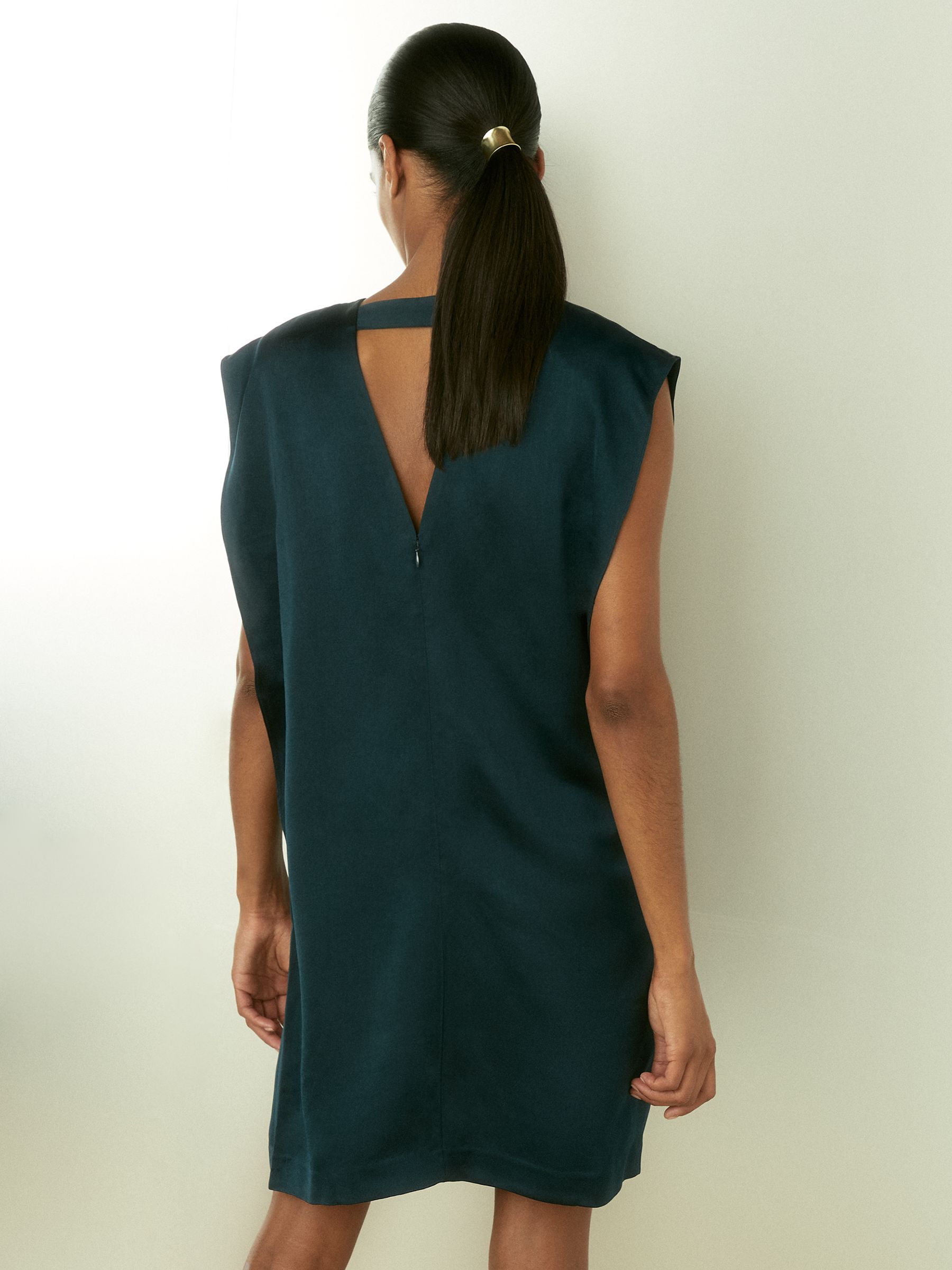 Satin Sleeveless Tunic Dress in Teal - Image 5 of 6