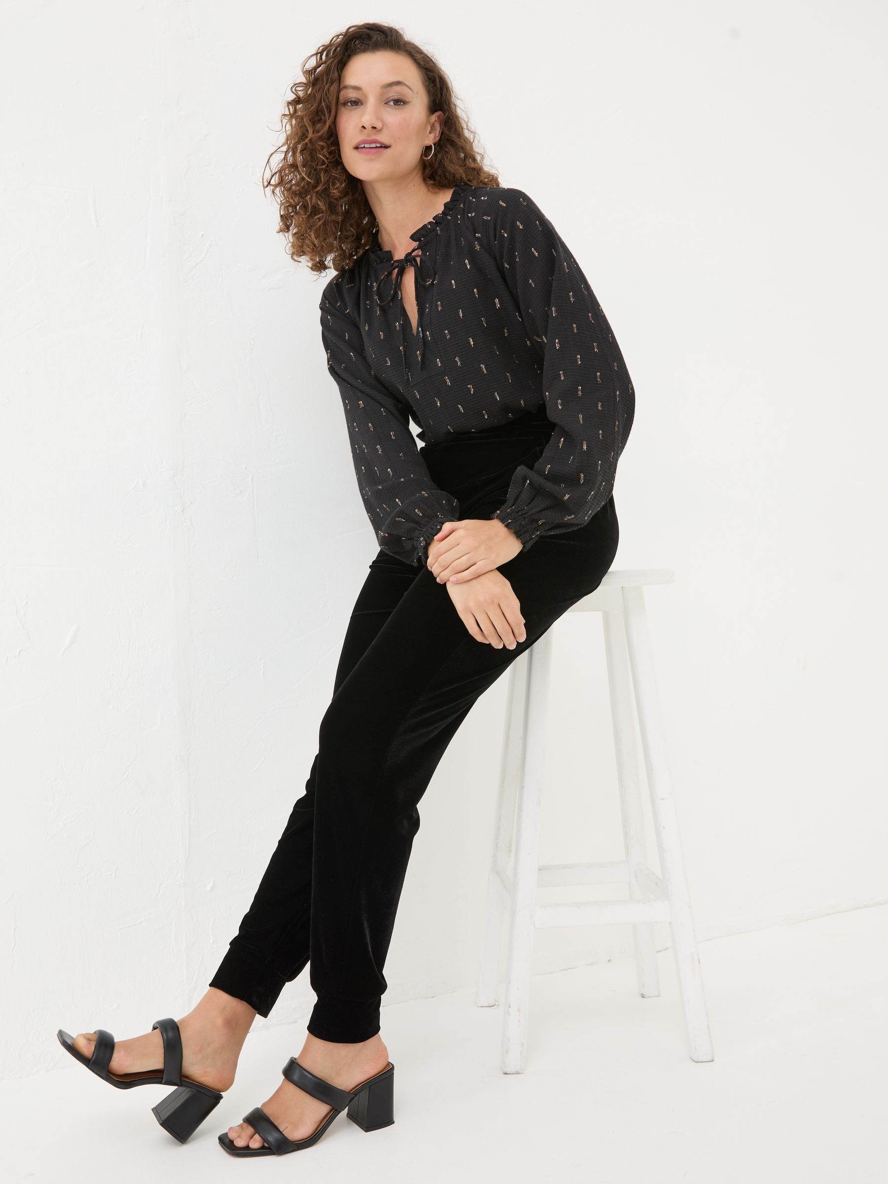 Black Dark Skies Velvet Joggers - Image 4 of 6