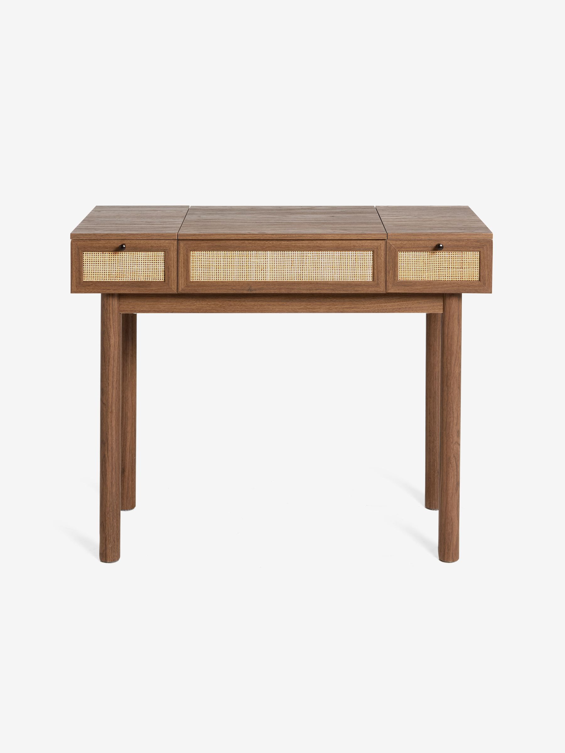 Pavia Rattan Console Dressing Table in Dark Oak Effect - Image 5 of 6