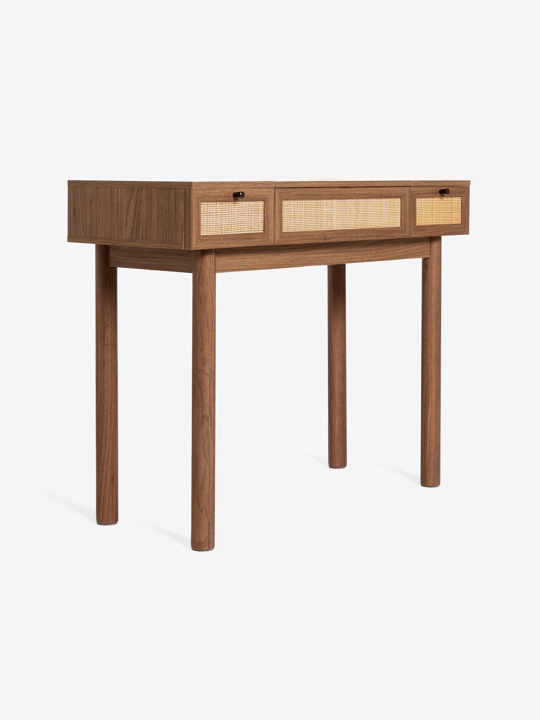 Pavia Rattan Console Dressing Table in Dark Oak Effect - Image 6 of 6