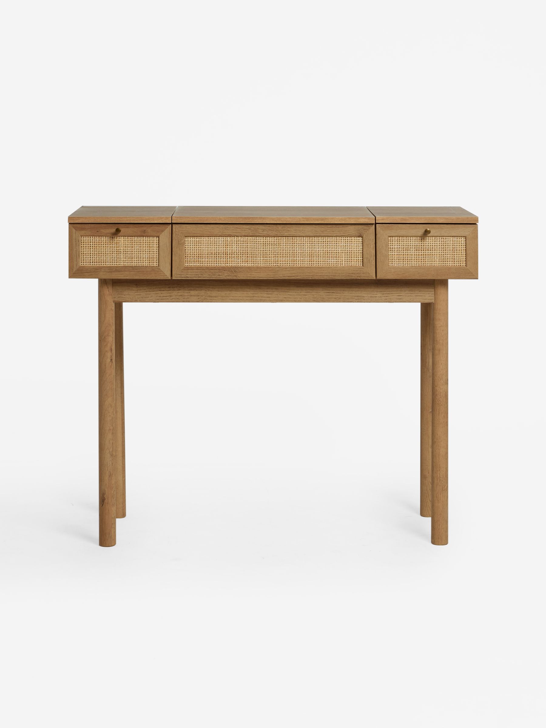 Pavia Rattan Console Dressing Table in Oak Effect - Image 4 of 4