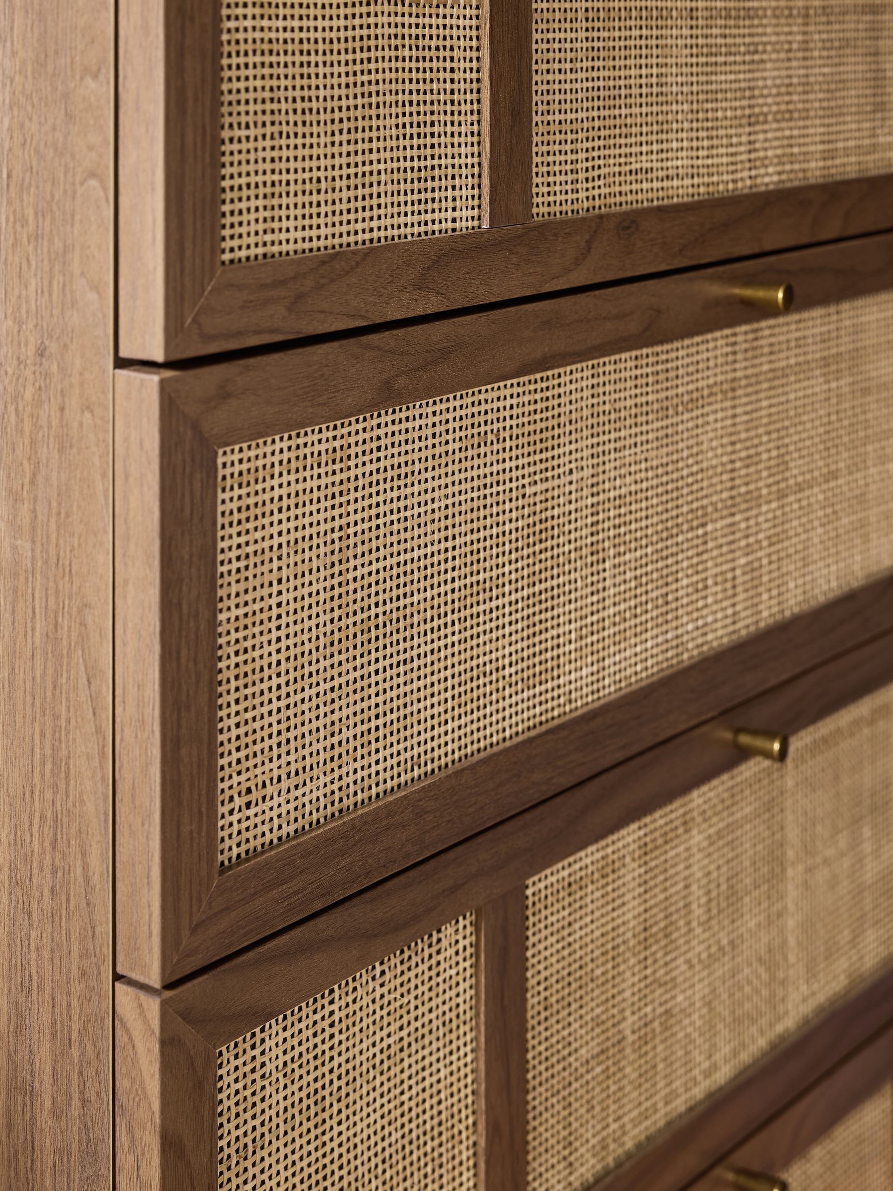 Pavia Accent Rattan Chest of Drawers in Dark Oak Effect - Image 2 of 5