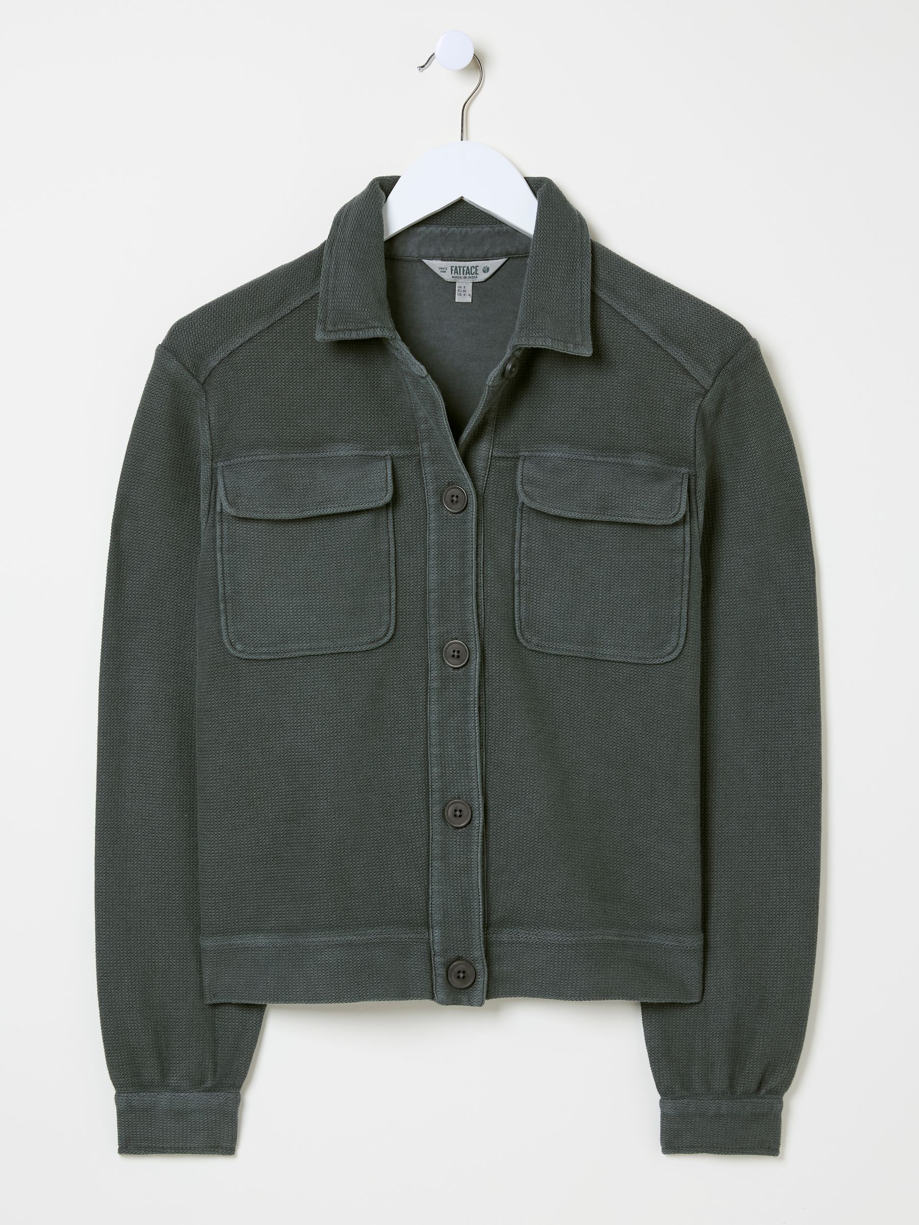 Jenny Charcoal Grey 100% Cotton Jersey Shirt Jacket - Image 9 of 9