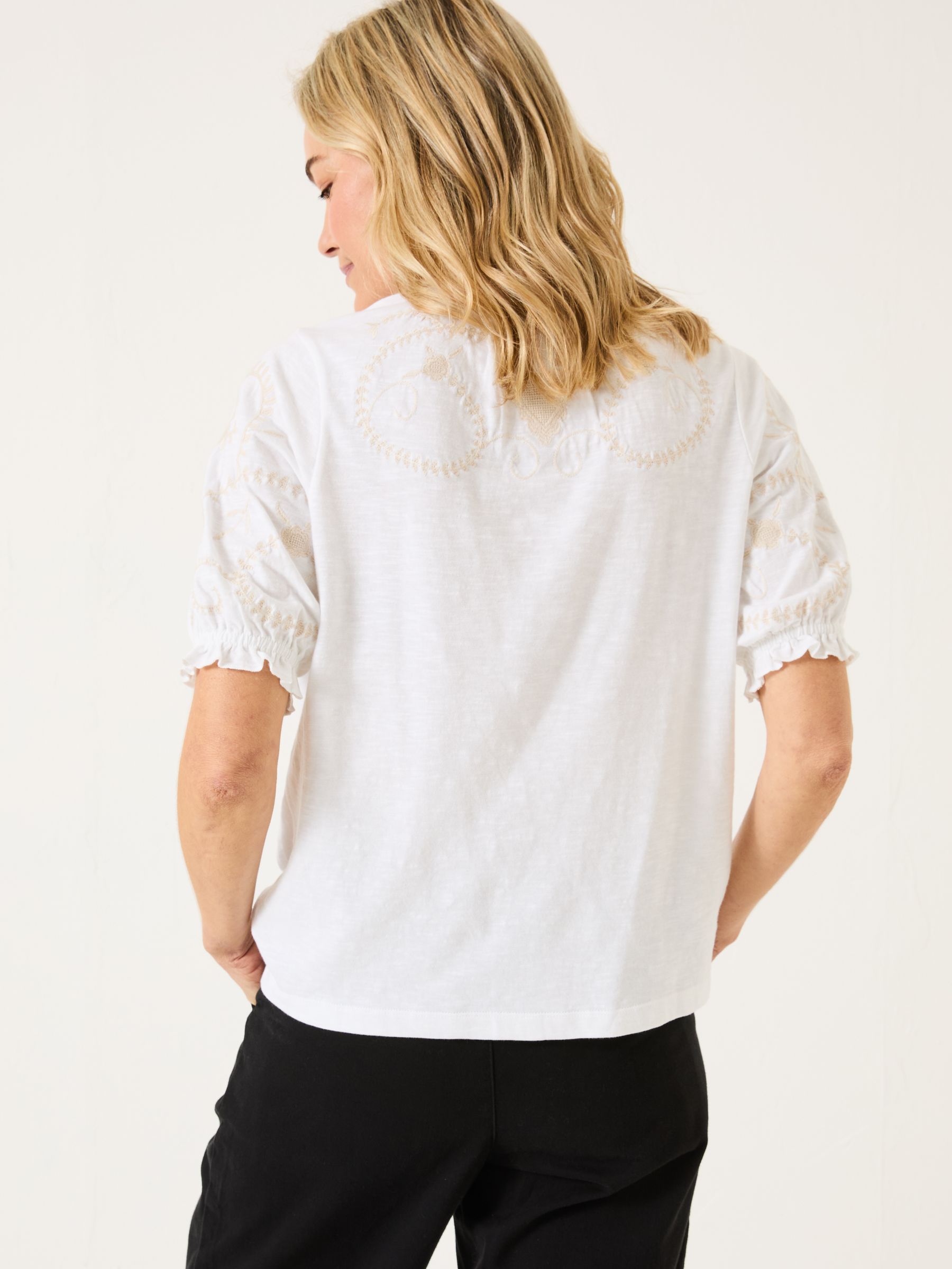 White Embroidered Short Sleeve Jersey Shirt - Image 2 of 10