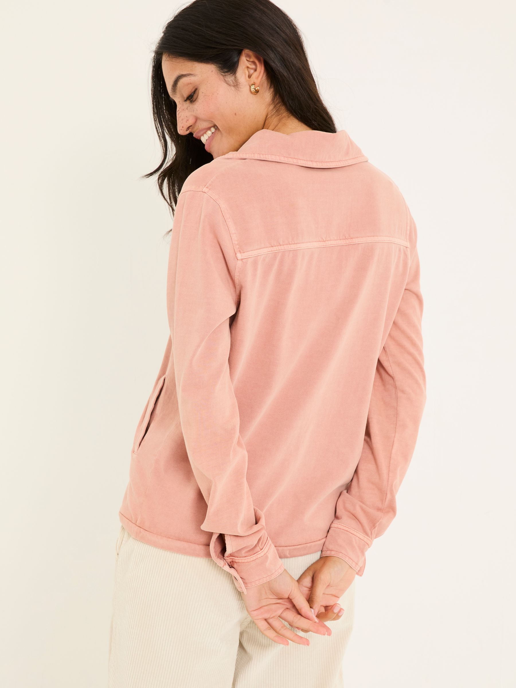 Jess Nude Pink Popover Jersey Shirt - Image 2 of 8