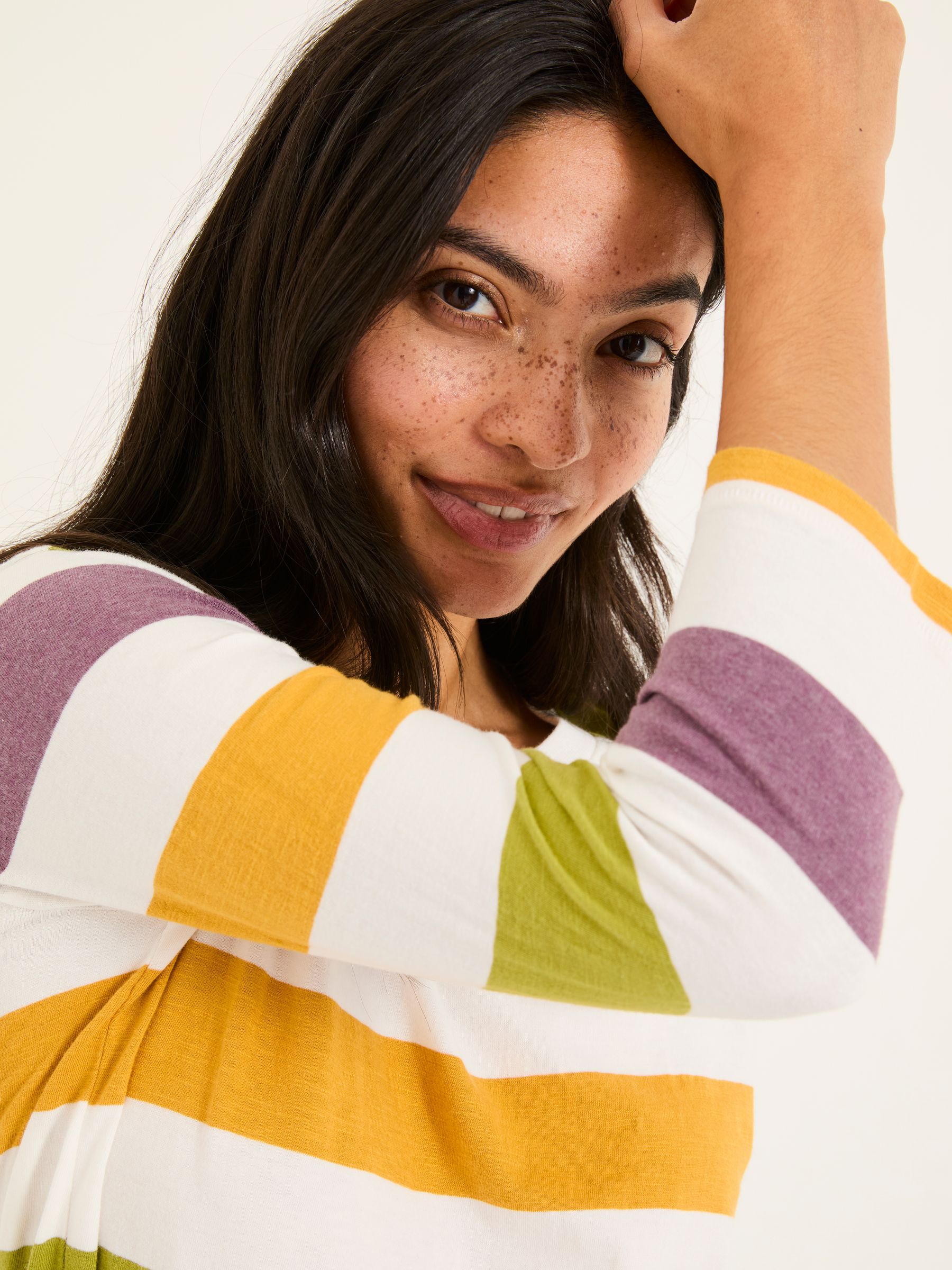 Natalie Ivory 3/4 Sleeve 100% Cotton Top - Image 5 of 6