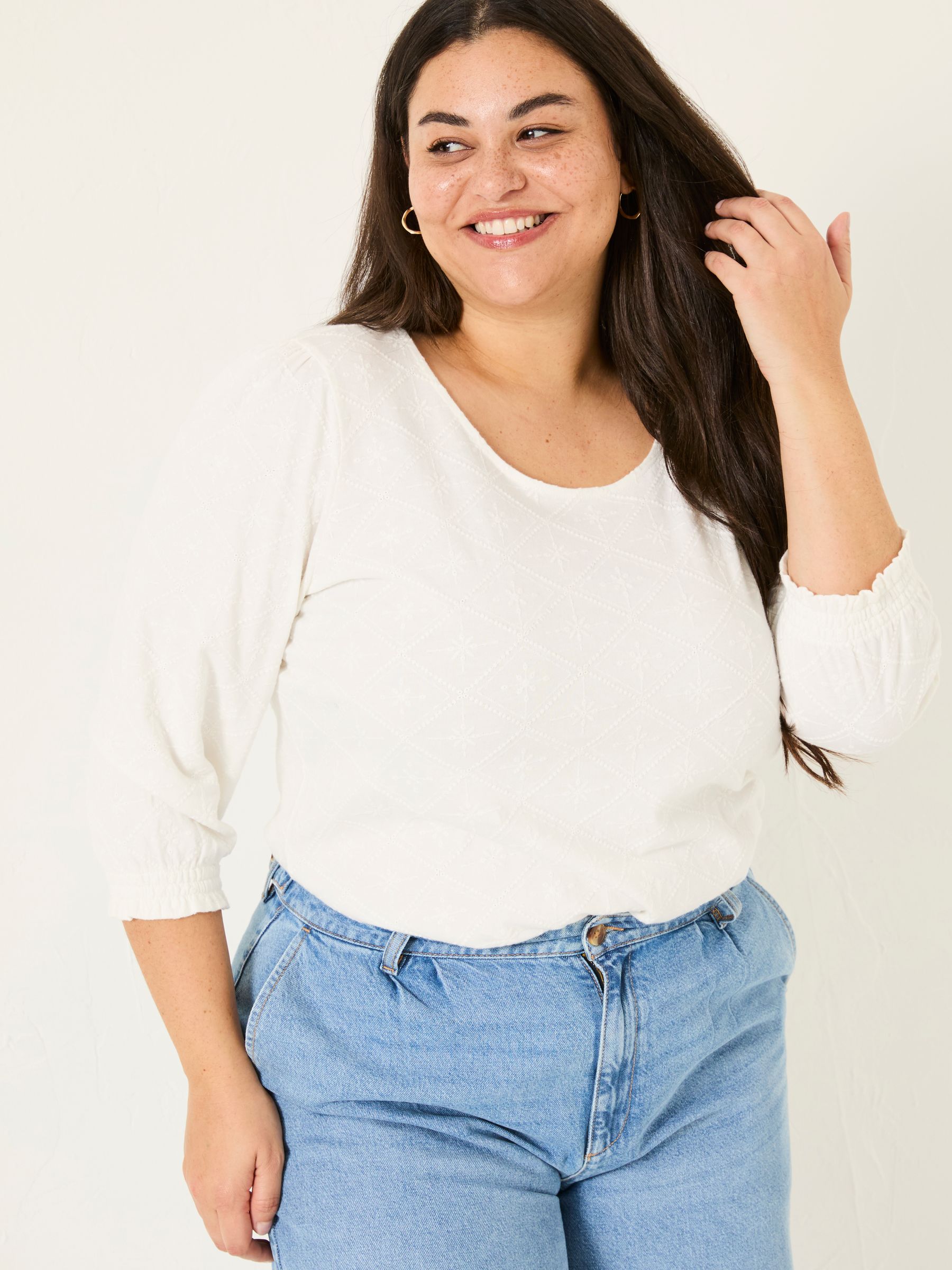 Polly White Broderie Top - Image 6 of 11