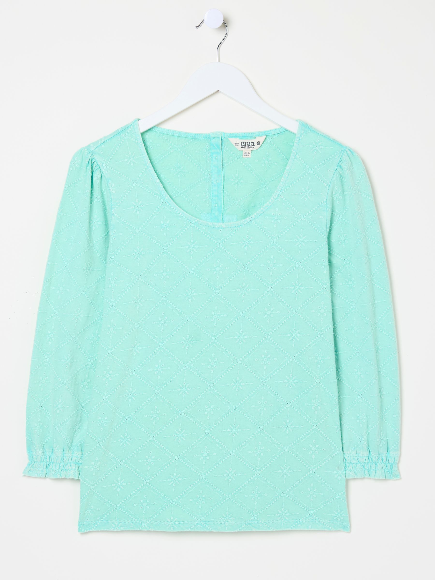 Polly Light Teal Broderie Top - Image 10 of 10