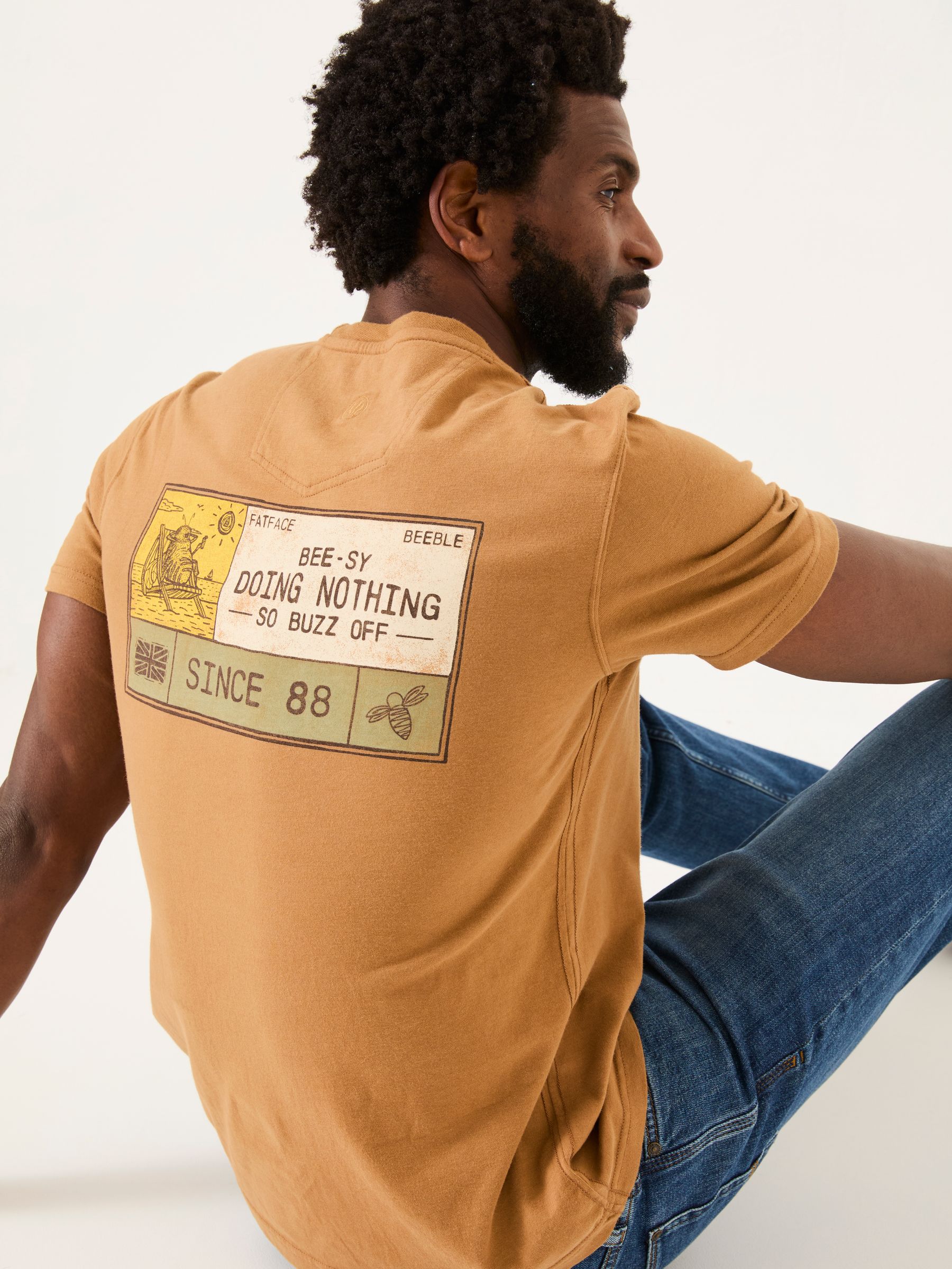 Tan Brown Beeble Doing Nothing Graphic T-Shirt - Image 4 of 10