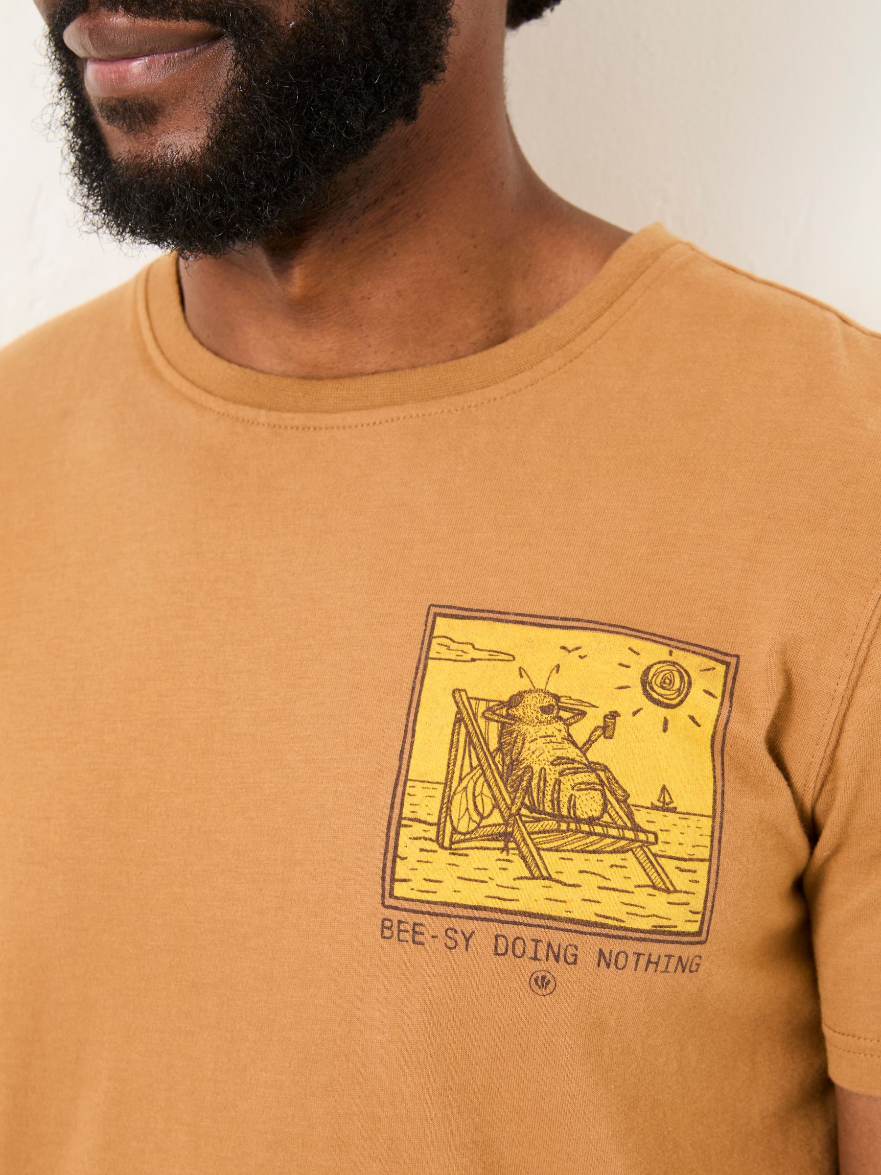 Tan Brown Beeble Doing Nothing Graphic T-Shirt - Image 5 of 10